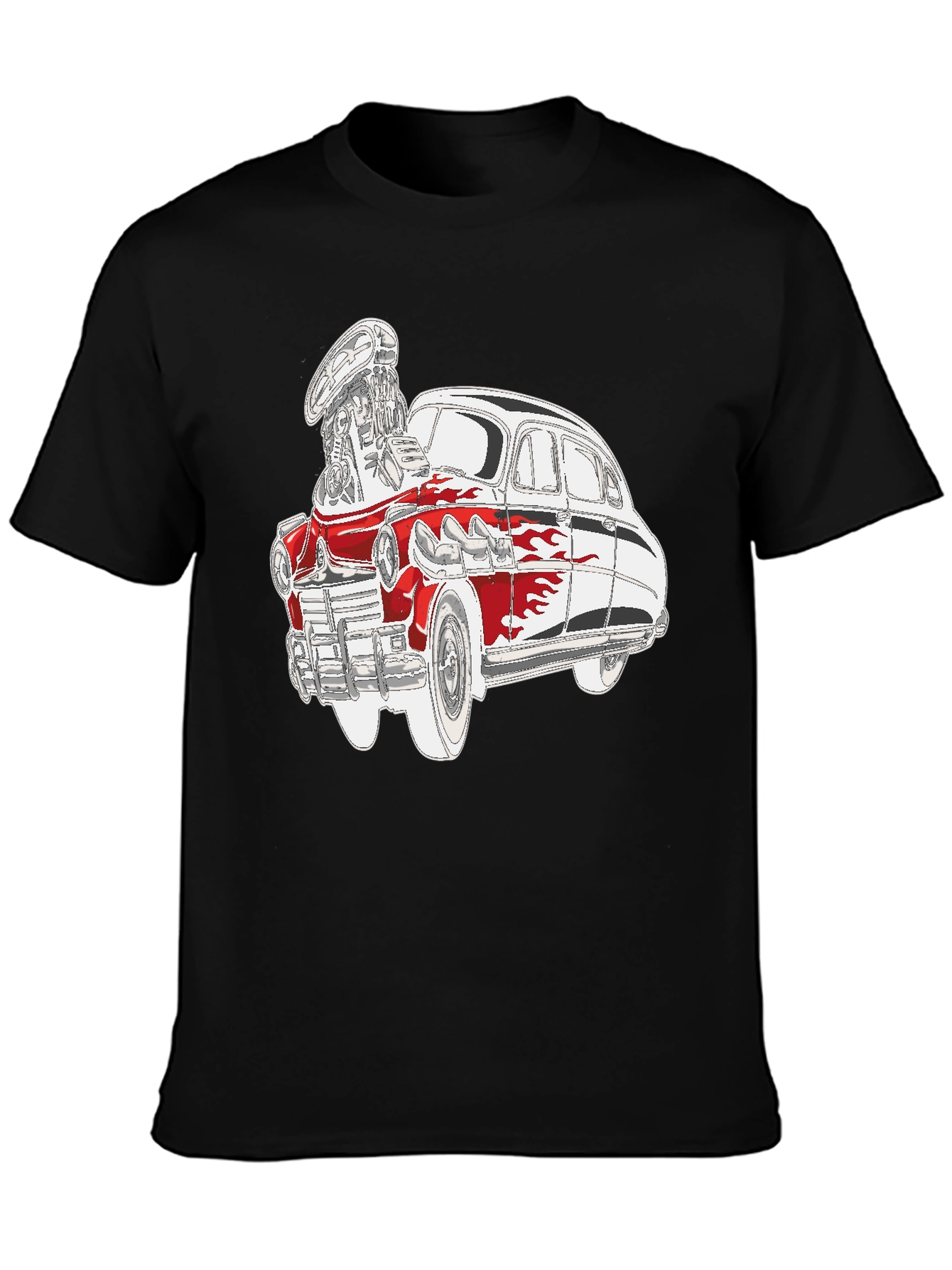 Black Vintage Car Graphic Tee view 3