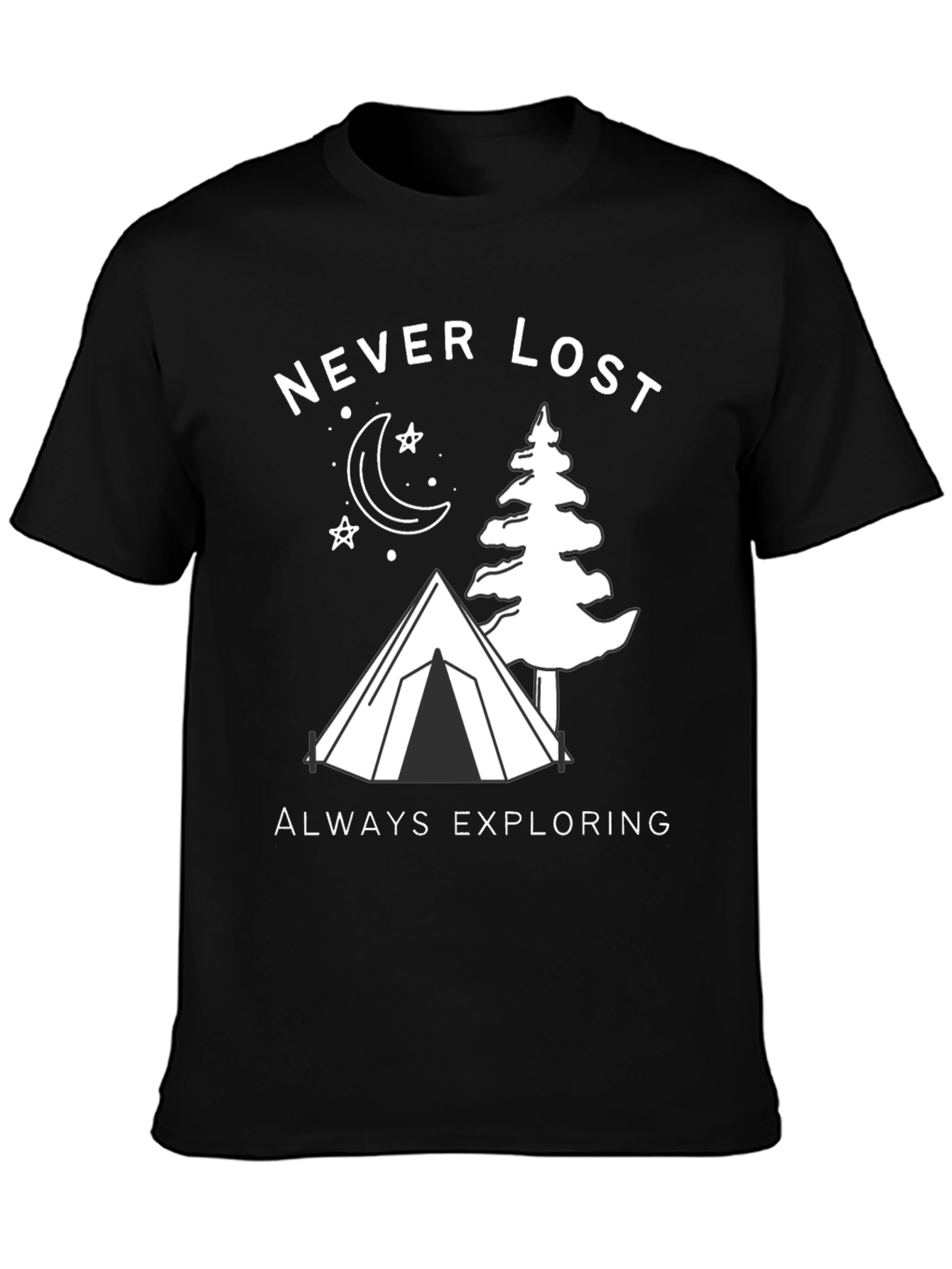 Black Never Lost Exploring Graphic T-Shirt view 3