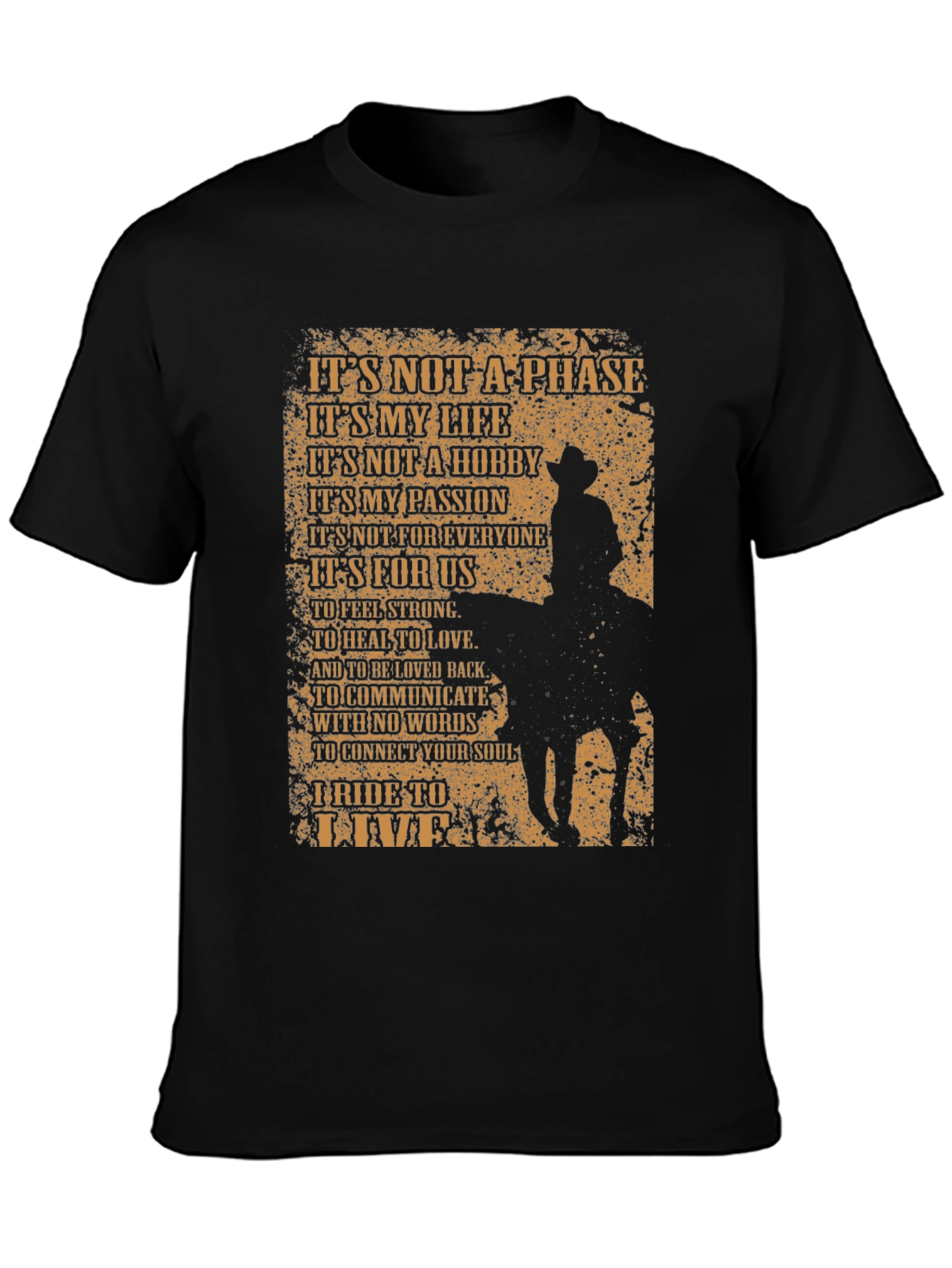 Black Cowboy Spirit Graphic T-Shirt - Ride to Live view 3