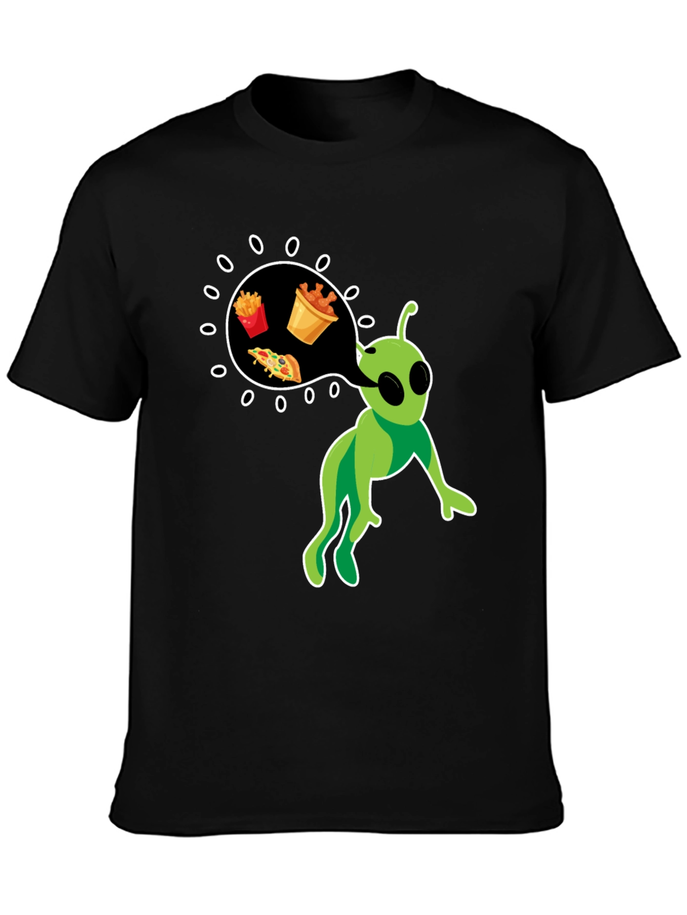 Black Alien Foodie T-Shirt view 3