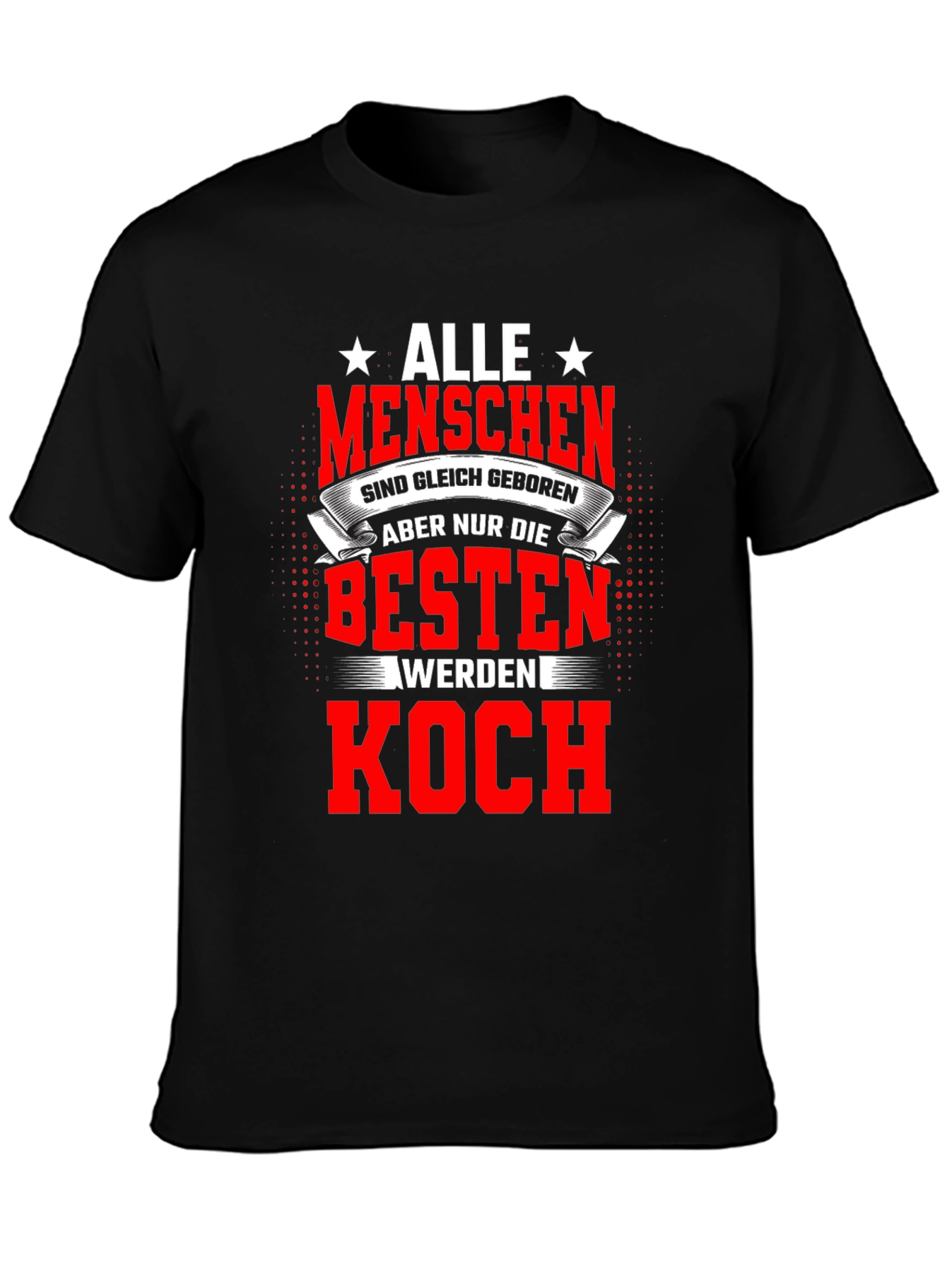 Black Alle Menschen Koch T-Shirt - Funny Chef Tee view 3
