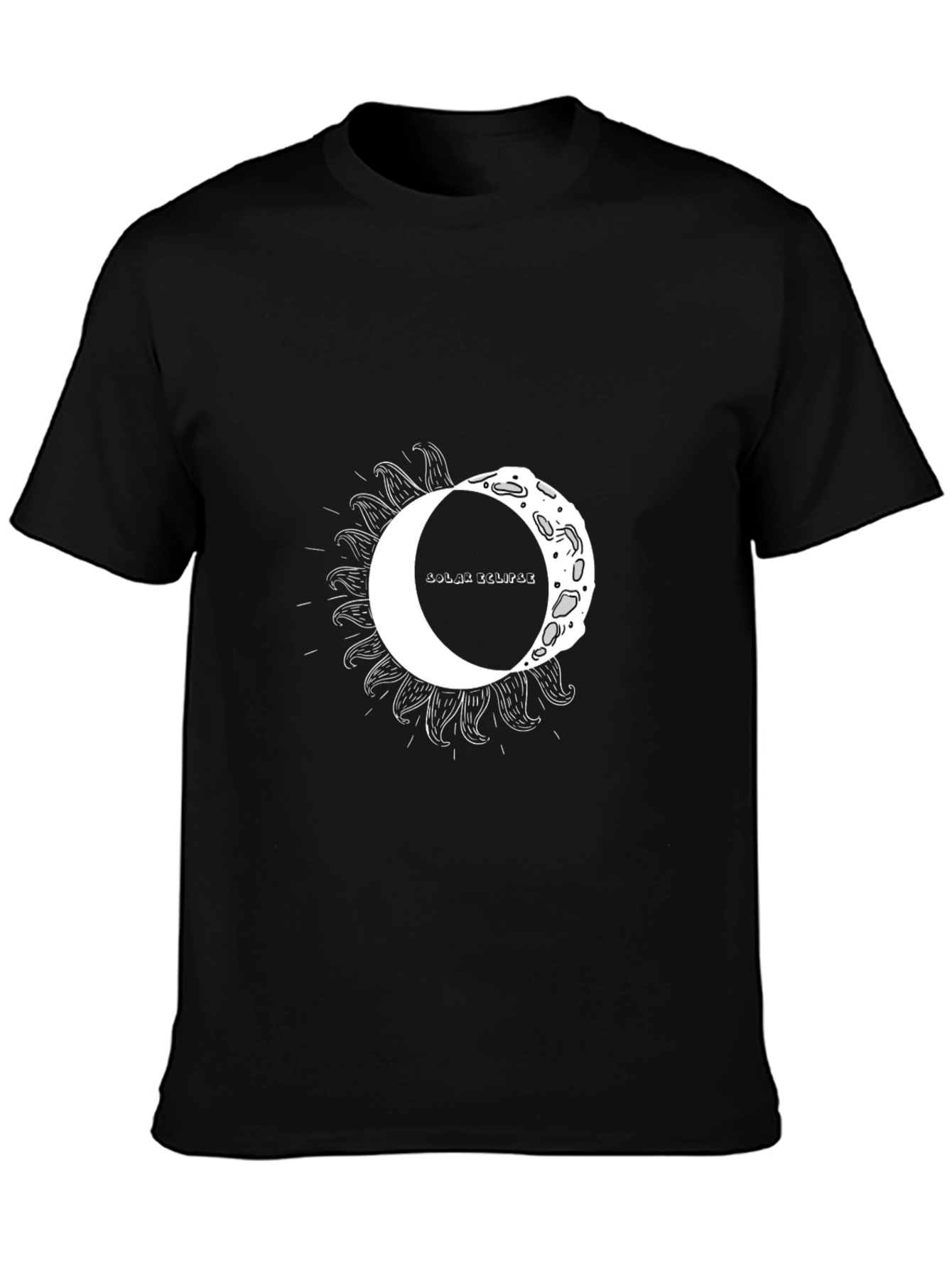 Black Solar Eclipse Graphic Tee - Unisex Black T-Shirt view 3