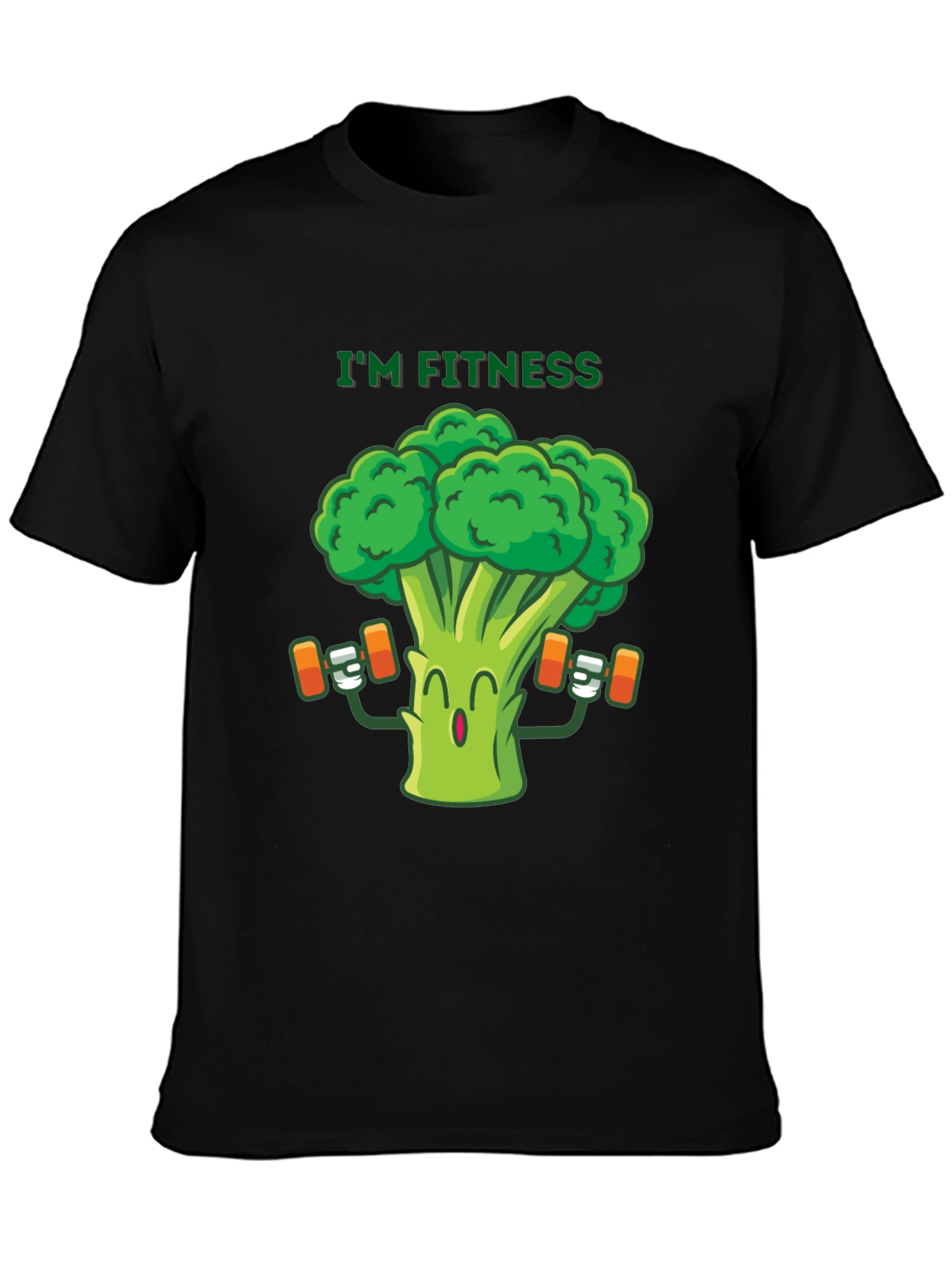 Black I'm Fitness Broccoli Graphic Tee view 3