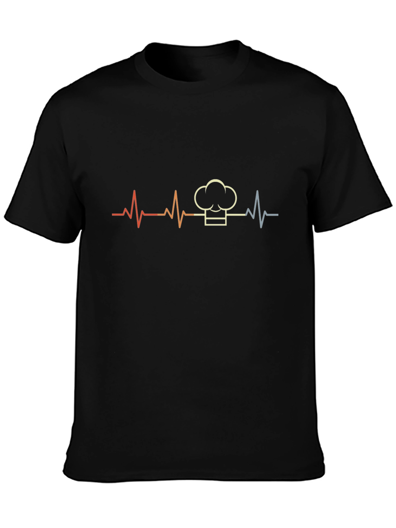 Black Chef Heartbeat T-Shirt - Culinary Life Line view 3