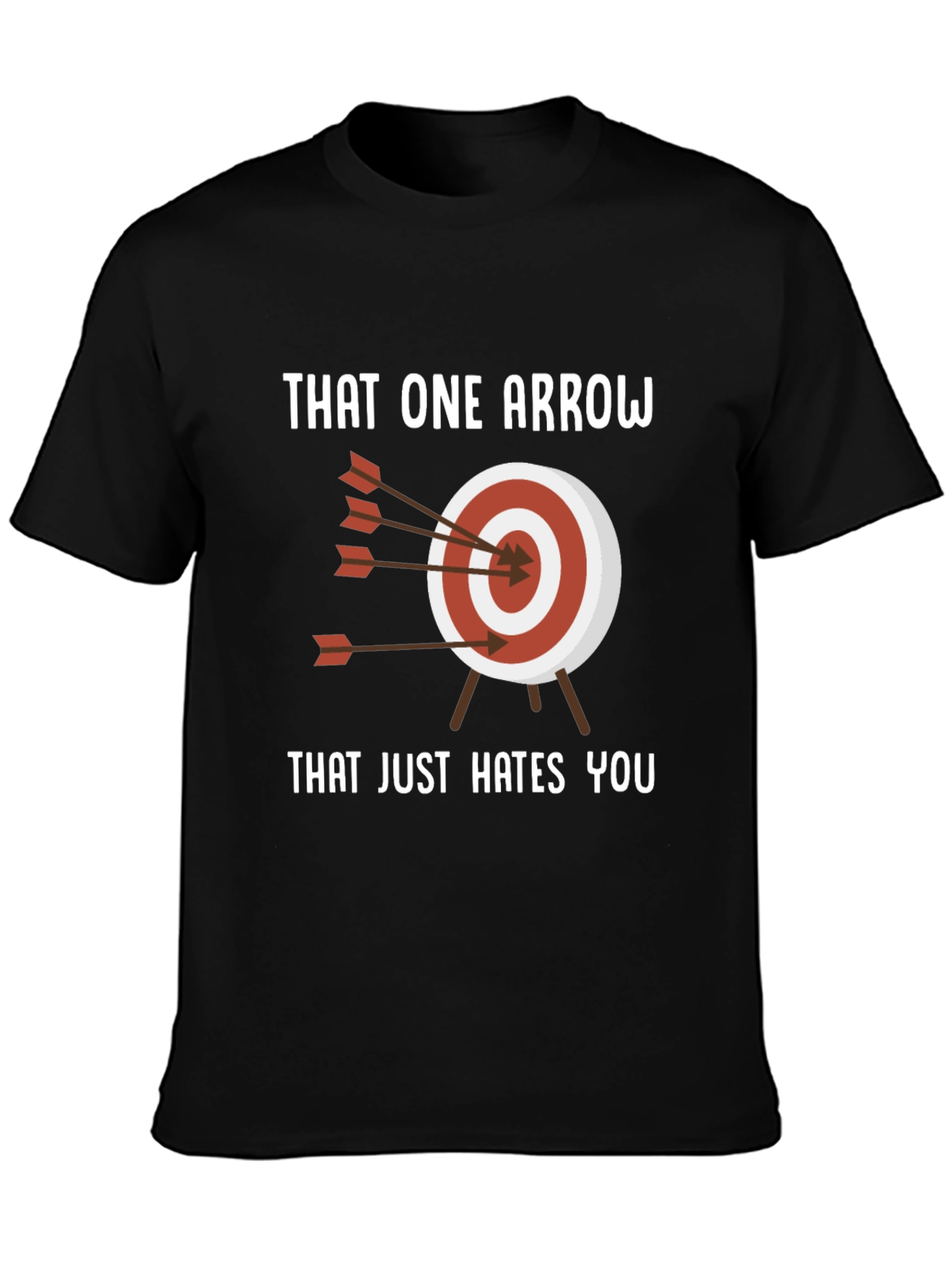 Black Archery Humor T-Shirt - That One Arrow view 3