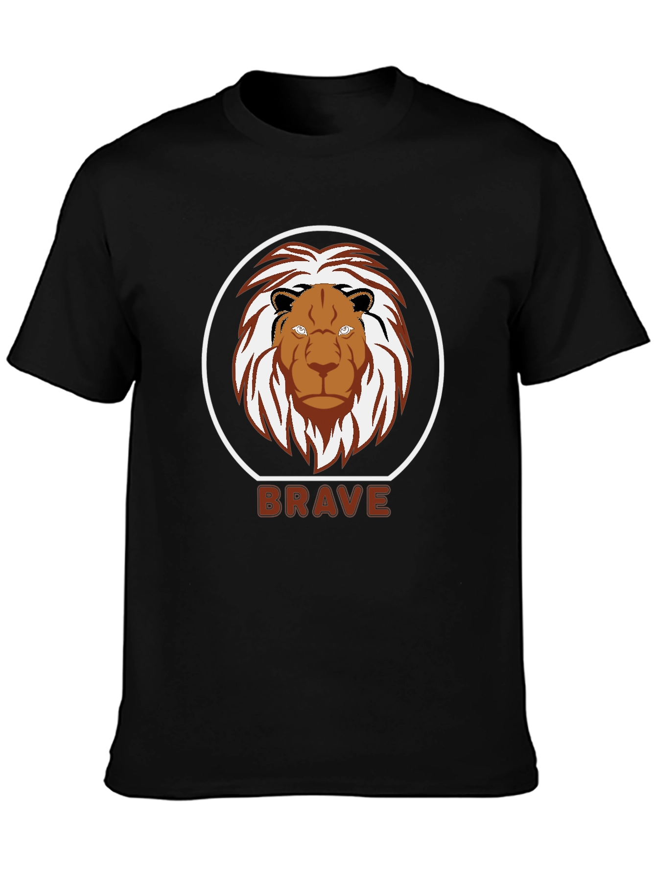 Black Brave Lion Graphic T-Shirt - Black view 3