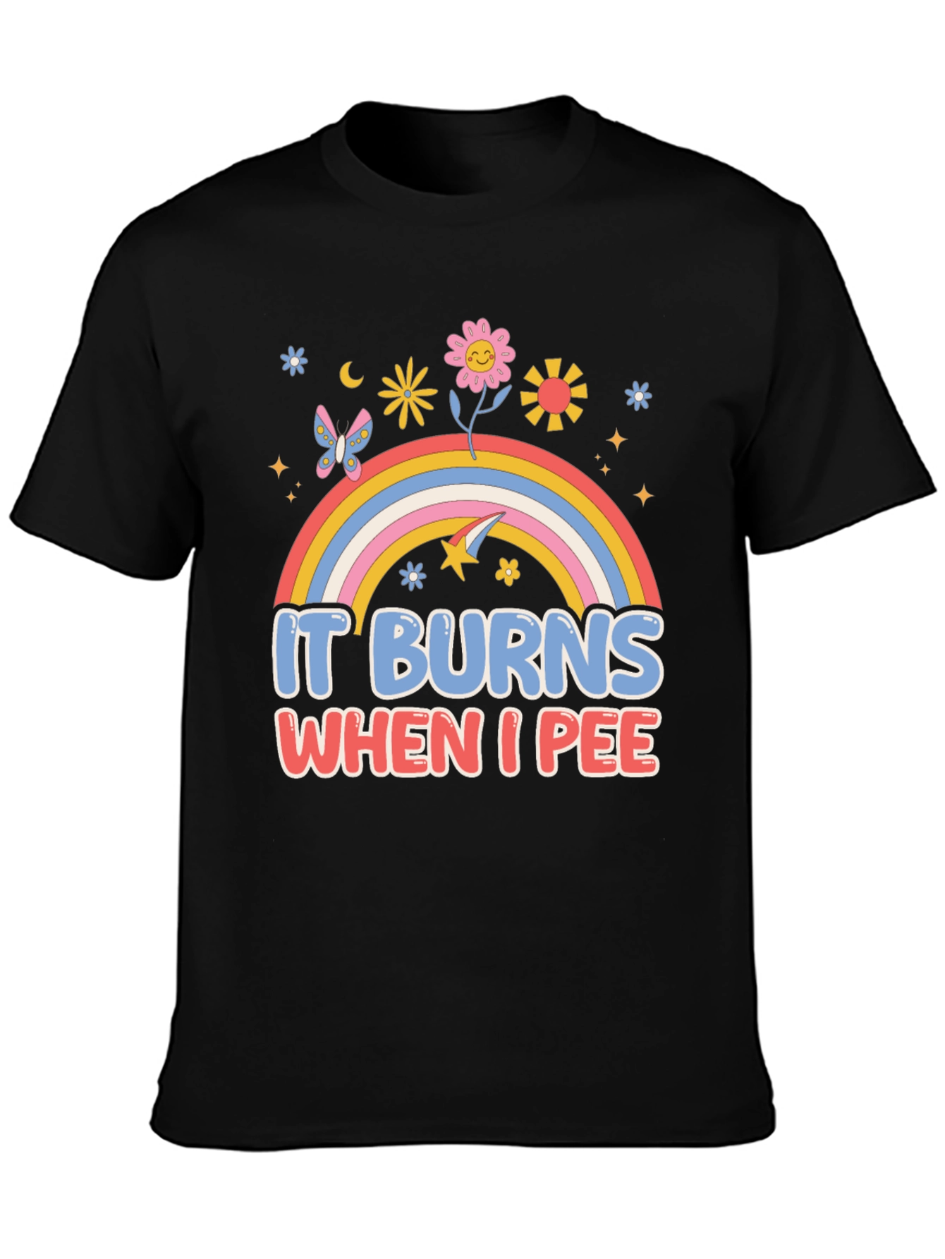 Black It Burns When I Pee Graphic Tee view 3