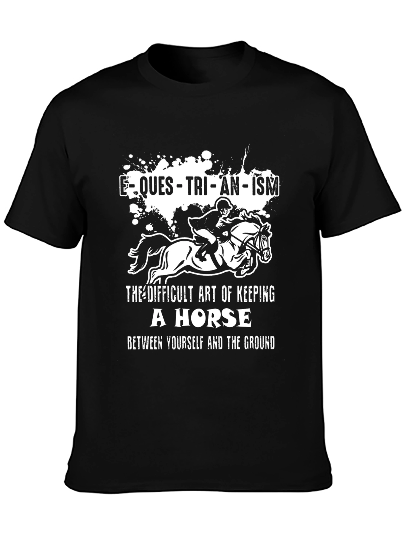Black Equestrianism Horse Graphic Tee view 3