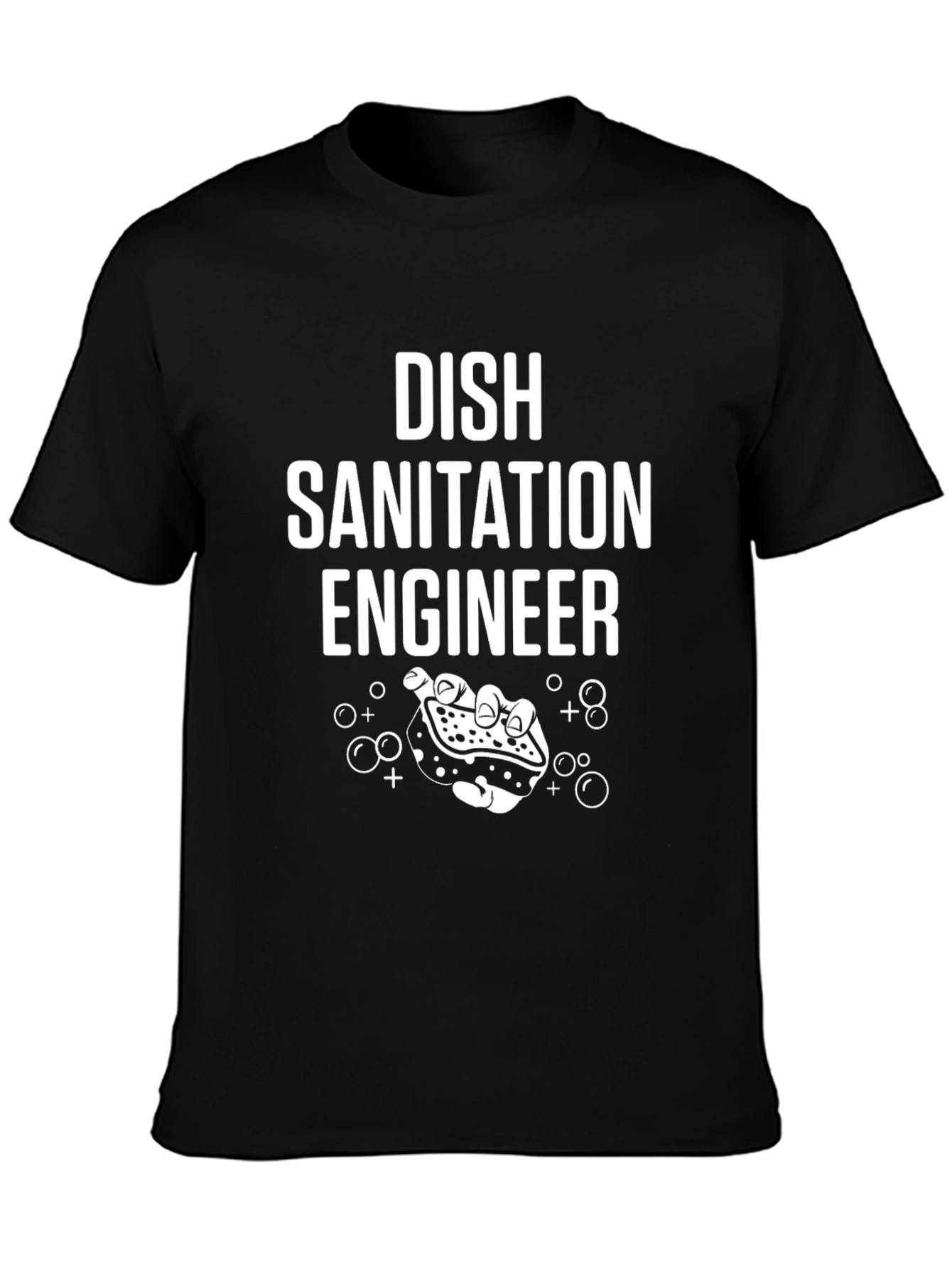 Black Dish Sanitation Engineer Graphic T-Shirt view 3