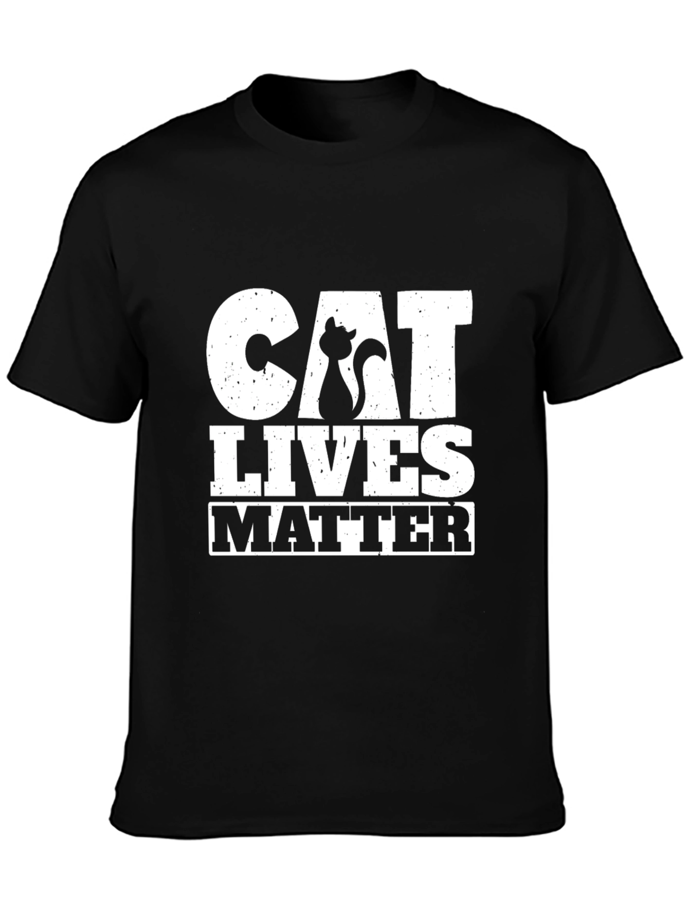 Black Cat Lives Matter Black T-Shirt view 3