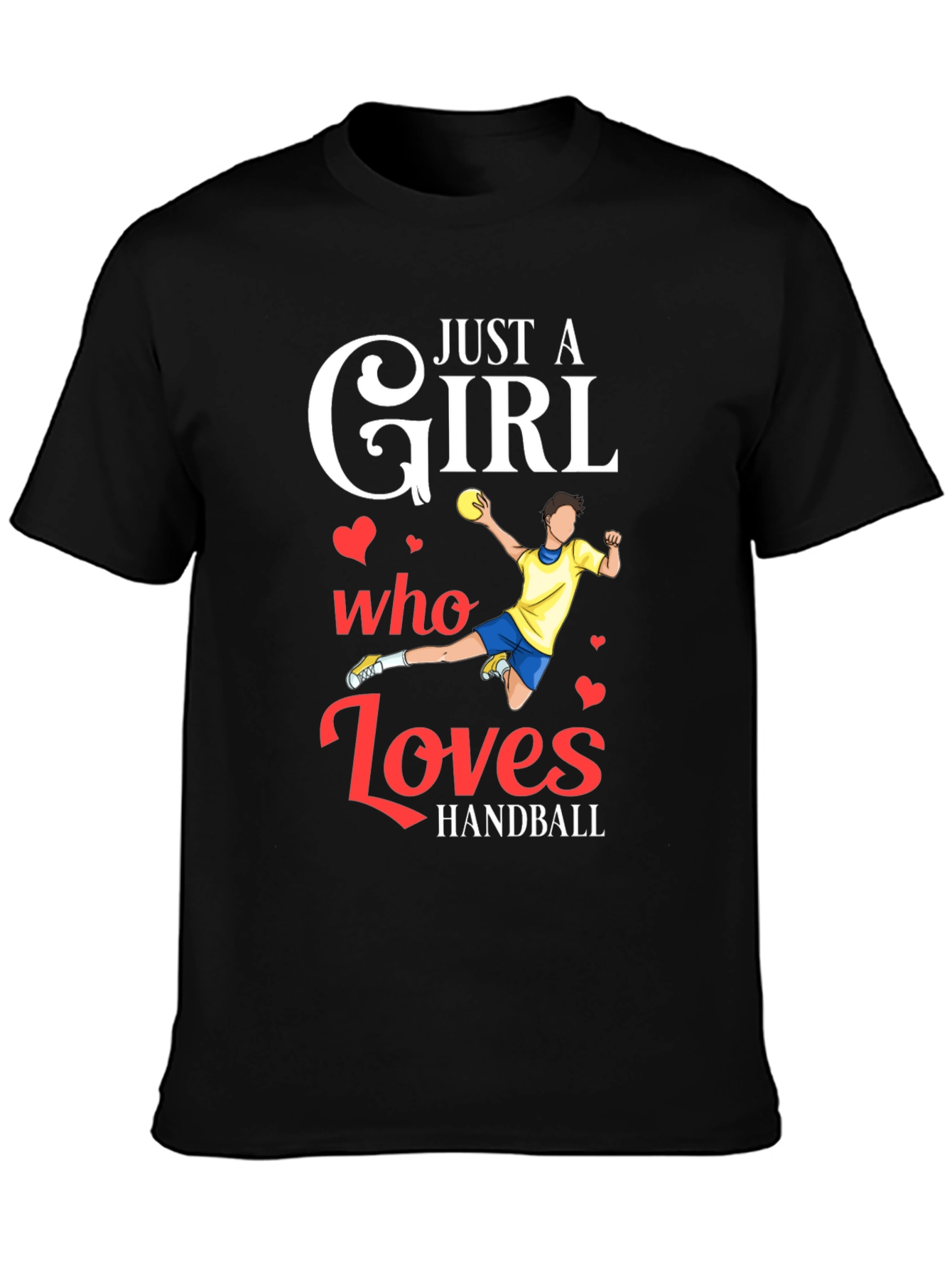 Black Handball Girl's Love T-Shirt view 3
