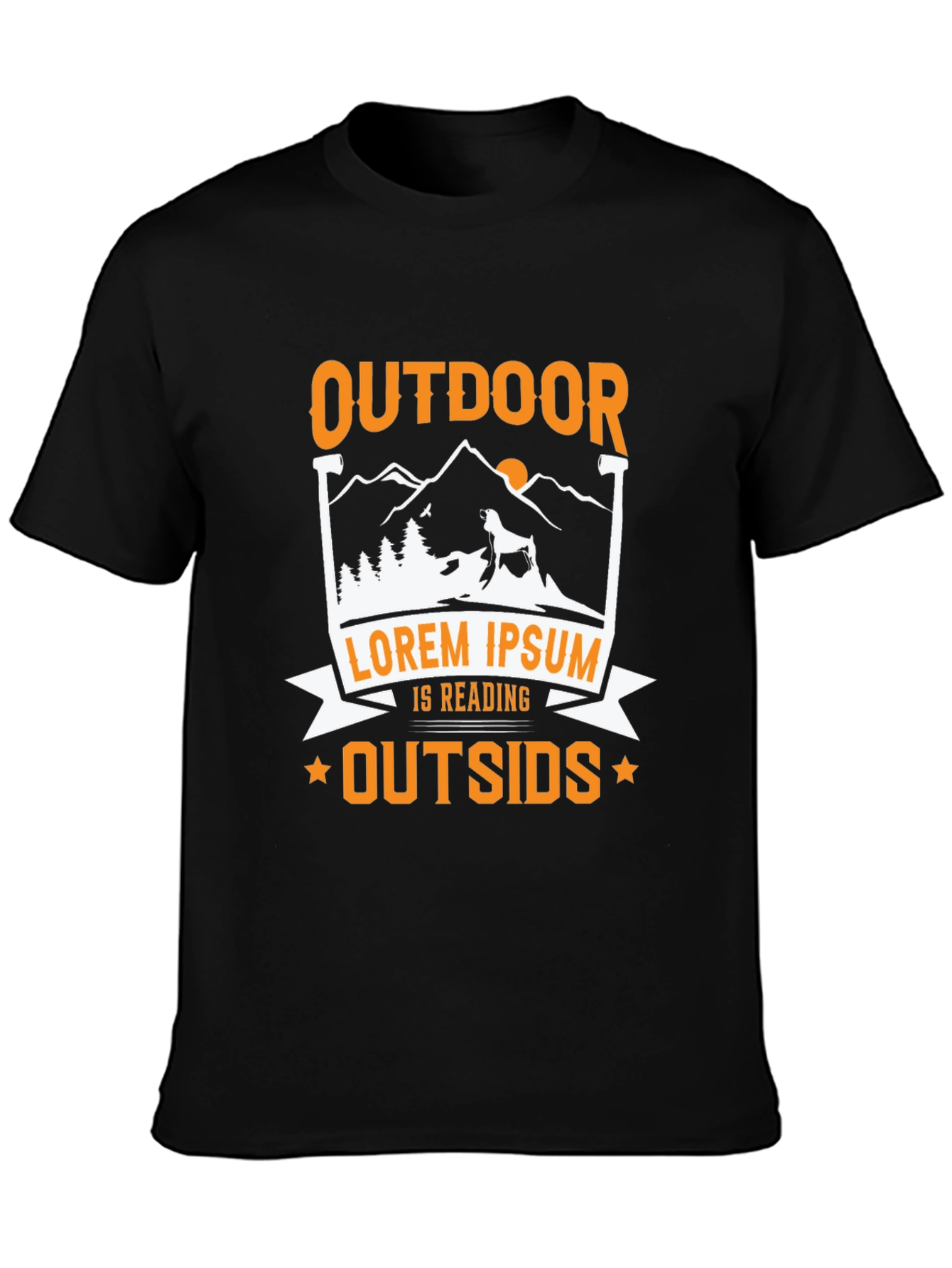 Black Outdoor Reading Graphic Tee view 3