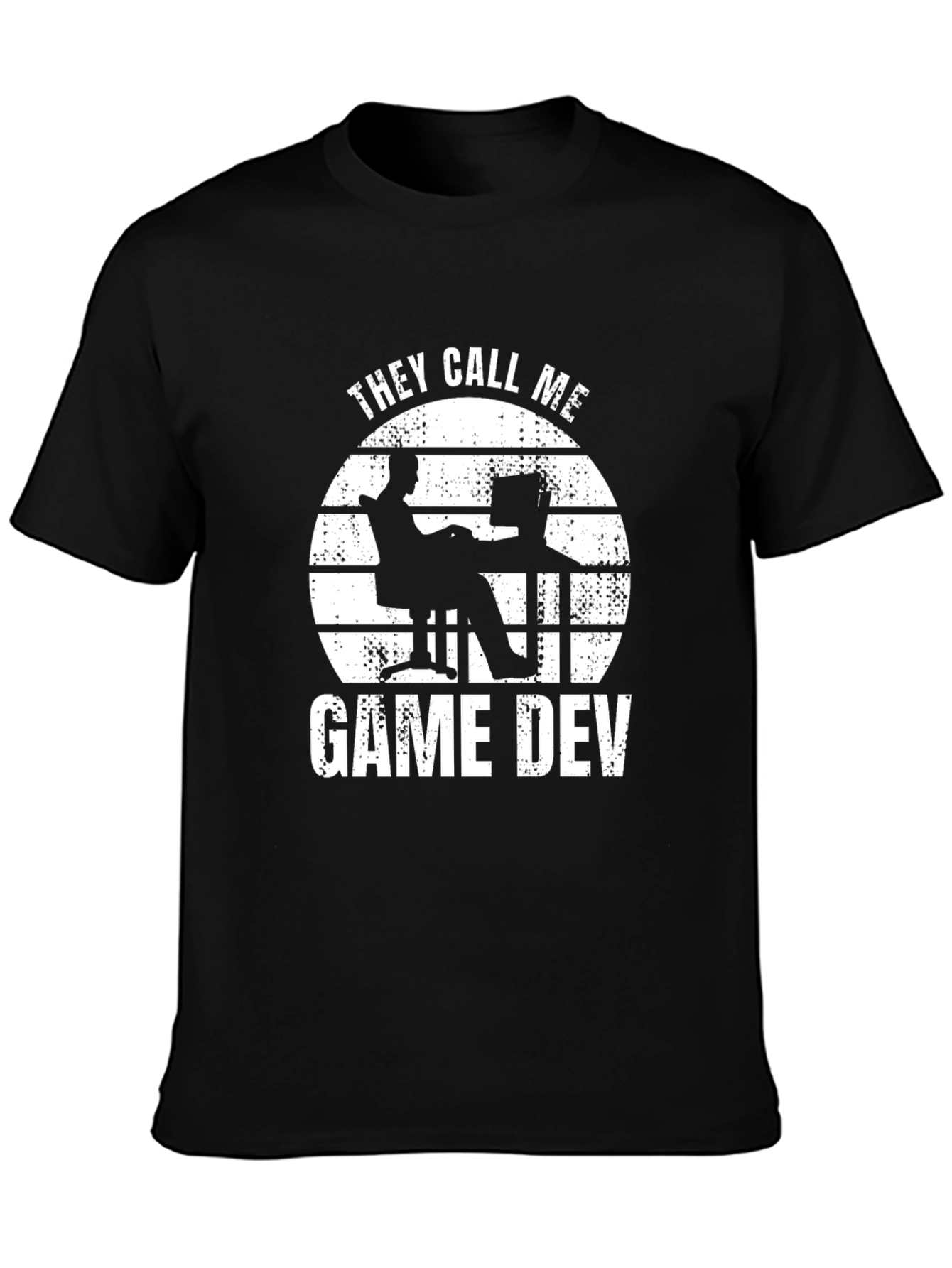 Black They Call Me Game Dev T-Shirt - Black Graphic Tee view 3