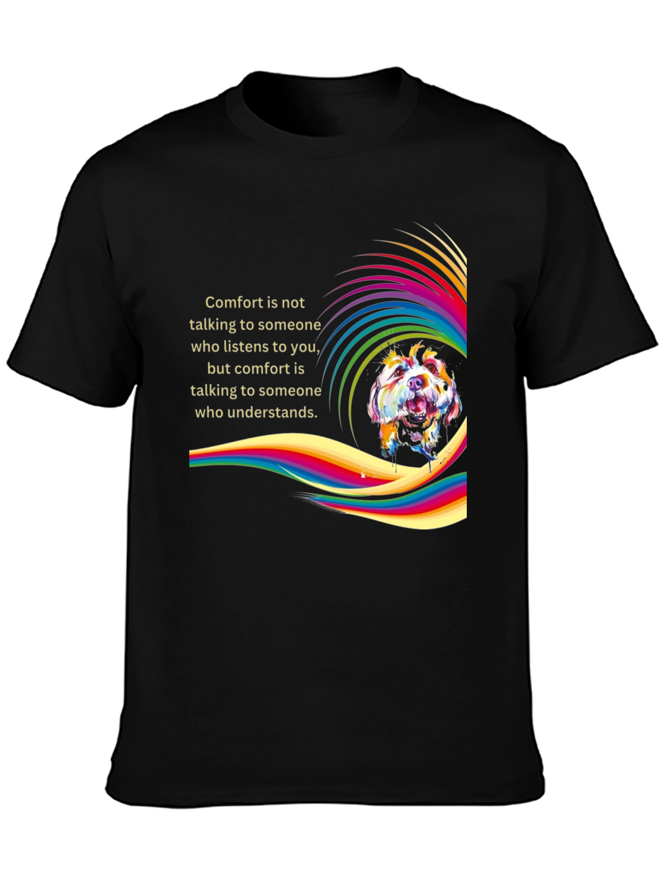 Black Comfort Dog T-Shirt - Stylish Graphic Tee for Pet Lovers view 3