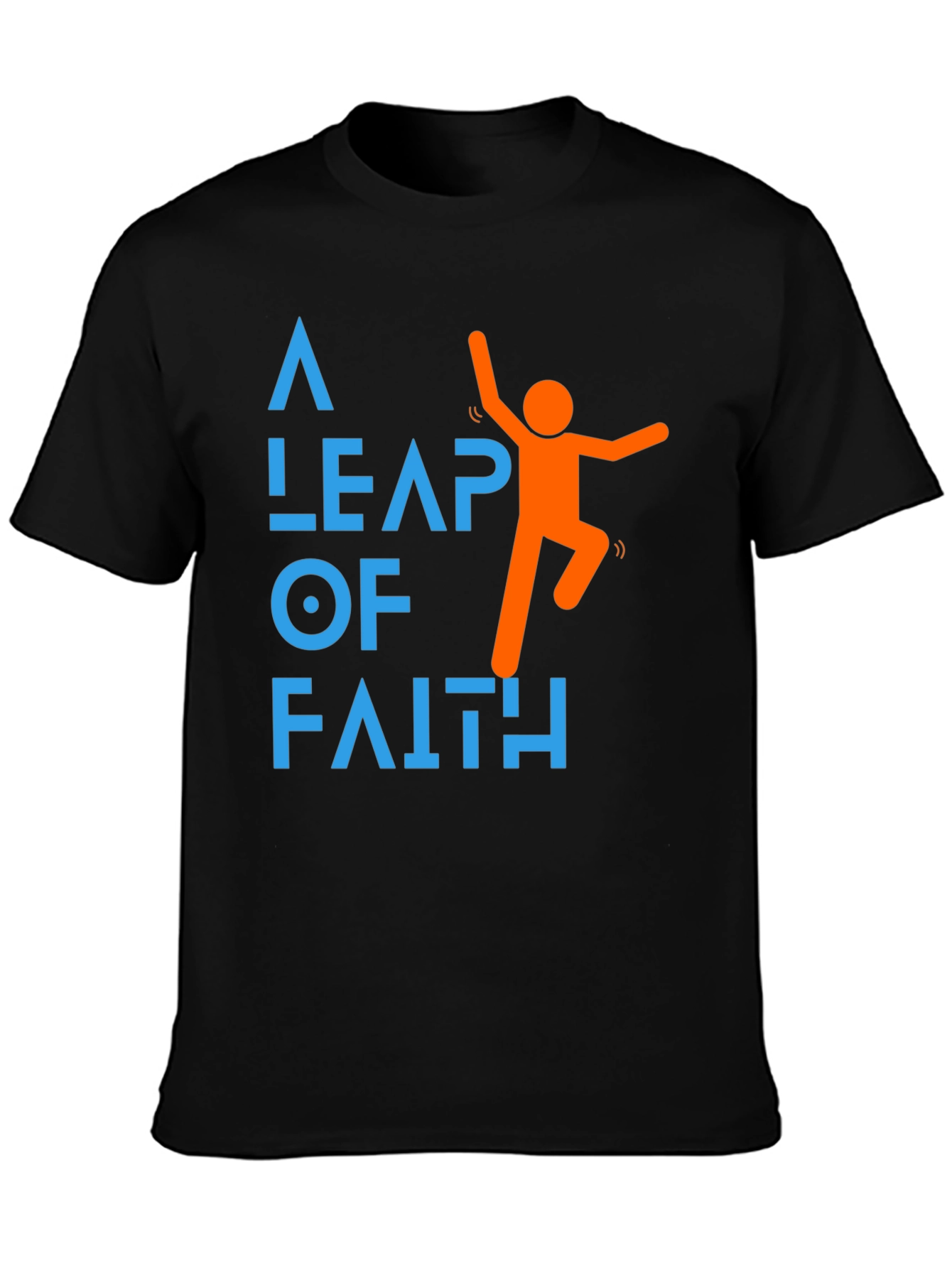 Black Leap of Faith Graphic Tee - Motivational Black T-Shirt view 3