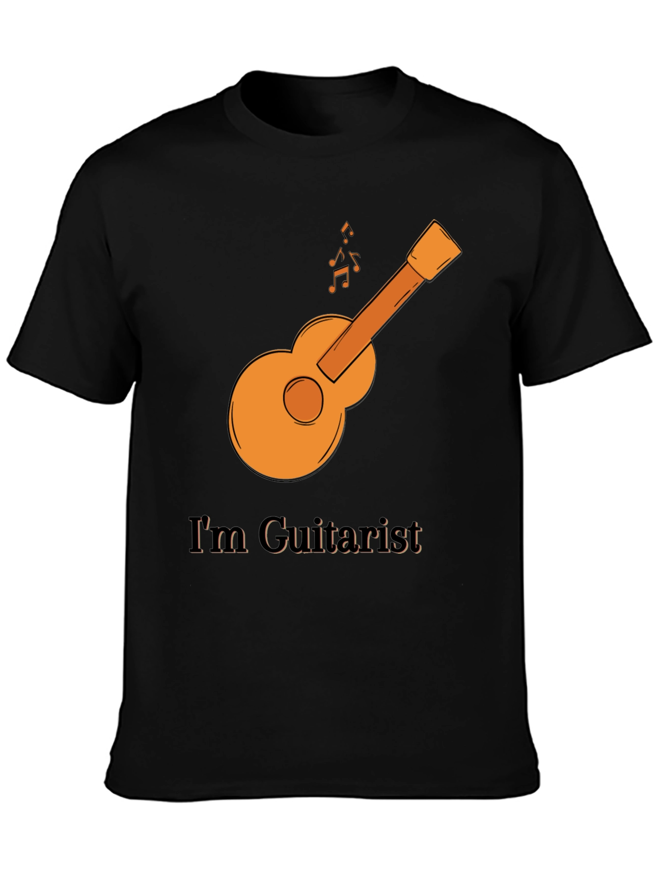 Black Guitarist T-Shirt - Music Lover Tee view 3