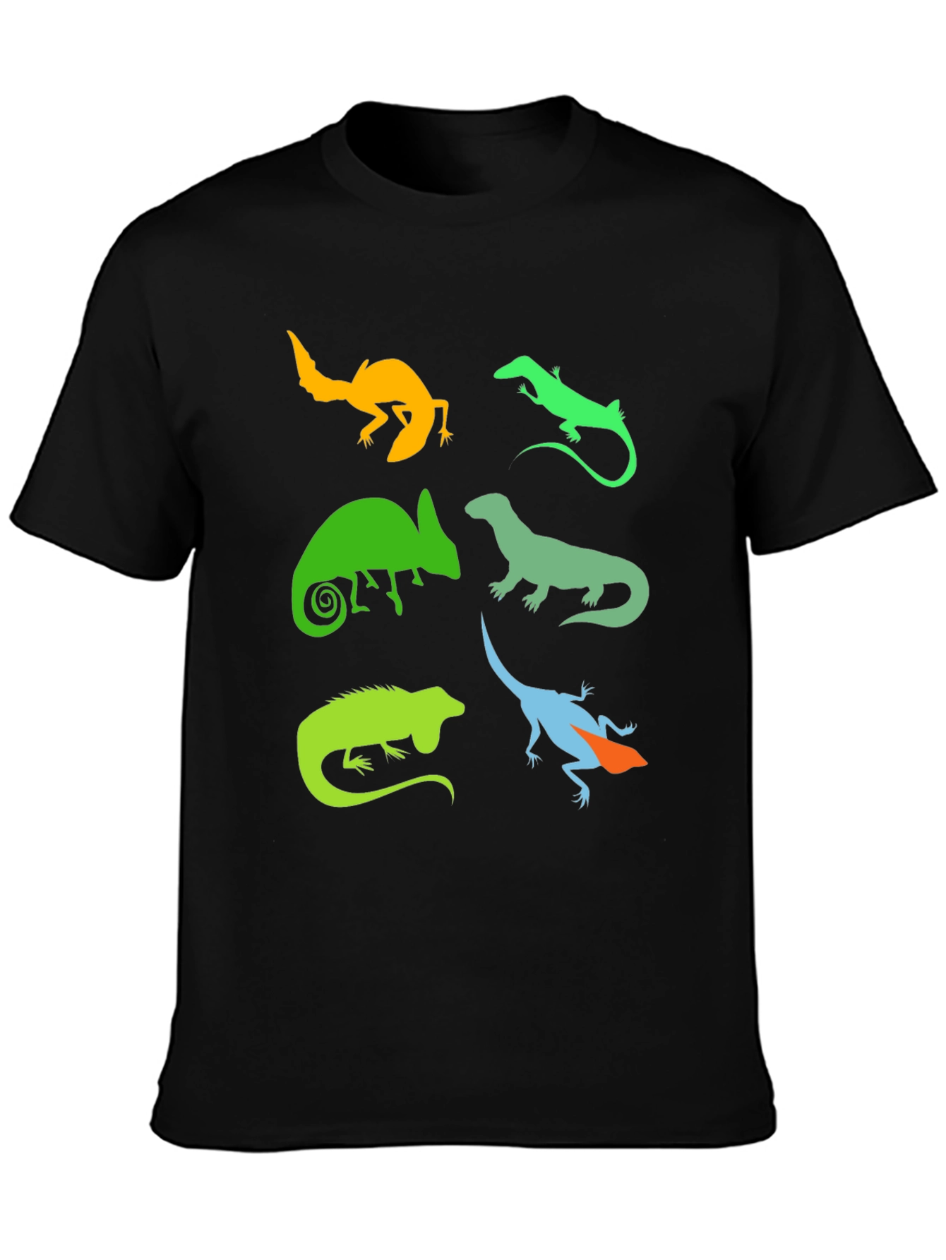 Black Lizard Silhouette Graphic T-Shirt - Reptile Lover Tee view 3