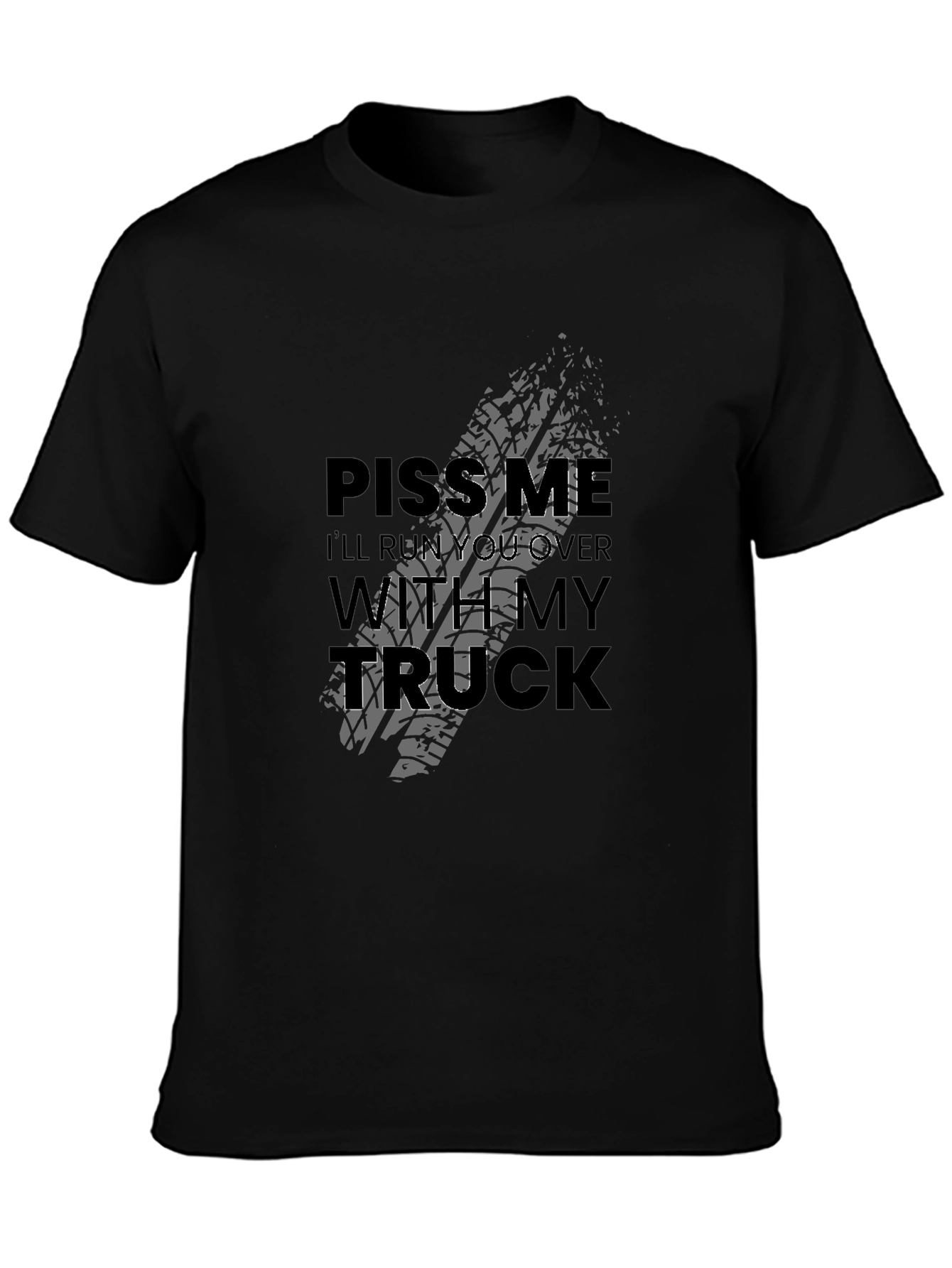 Black Piss Me Off Trucker Graphic T-Shirt view 3