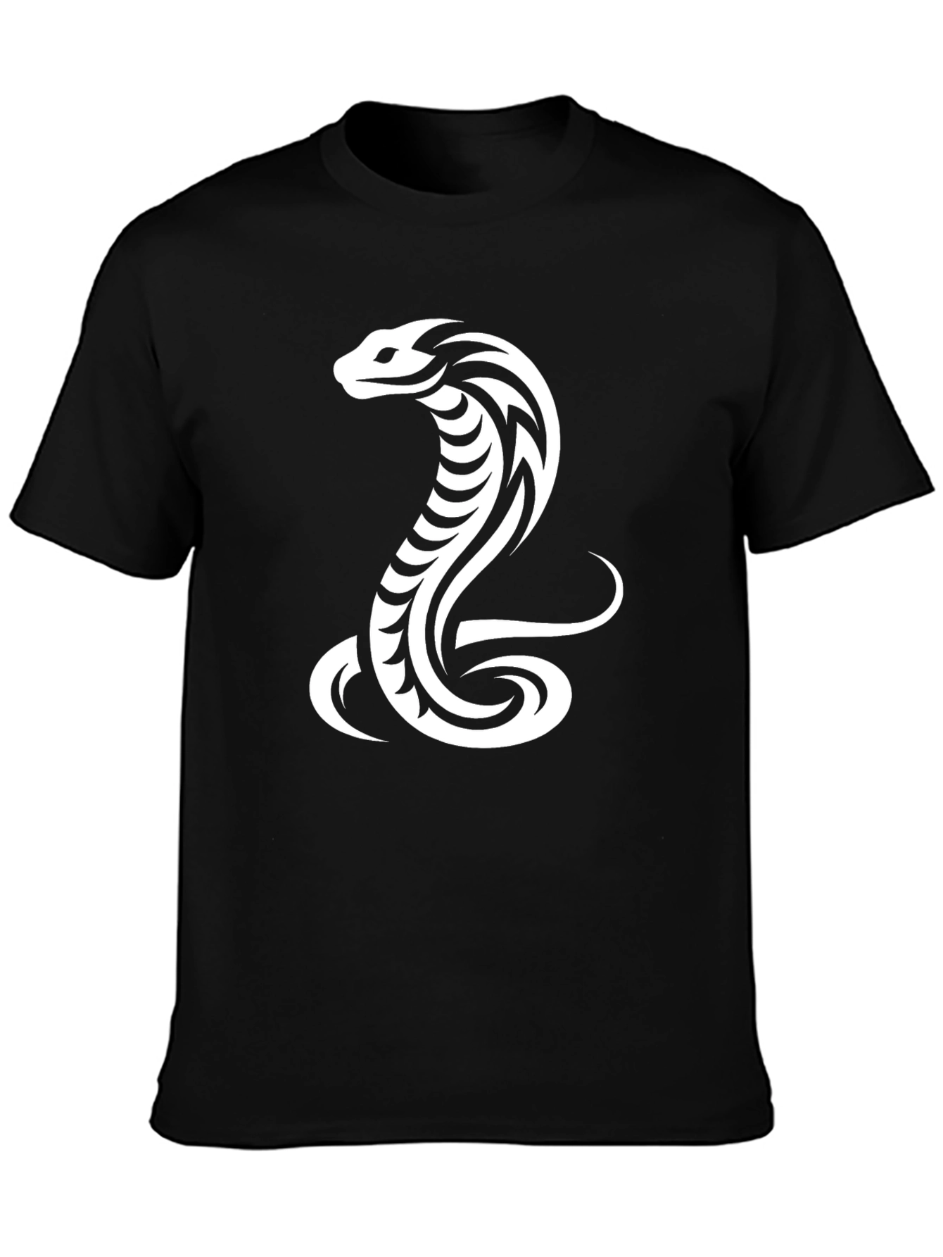 Black Tribal Cobra Graphic Black T-Shirt view 3