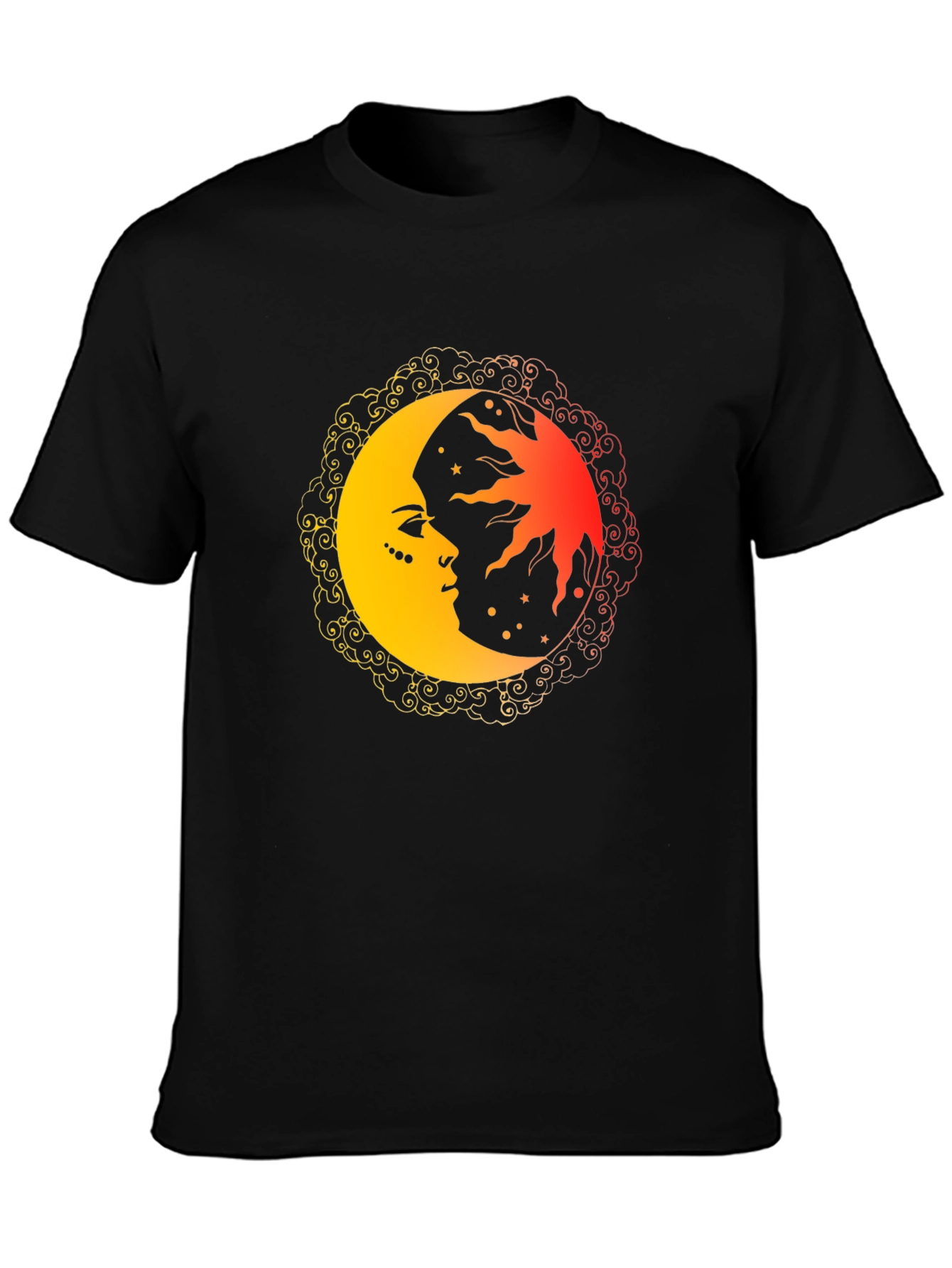 Black Celestial Sun and Moon Graphic Tee view 3