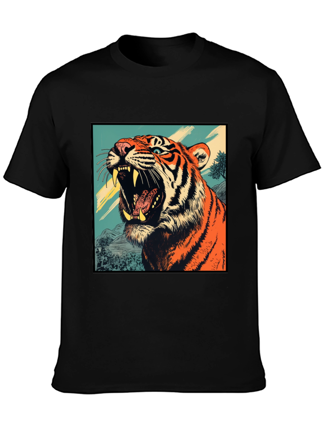 Black Tiger Graphic Tee - Bold Animal Print Shirt view 3