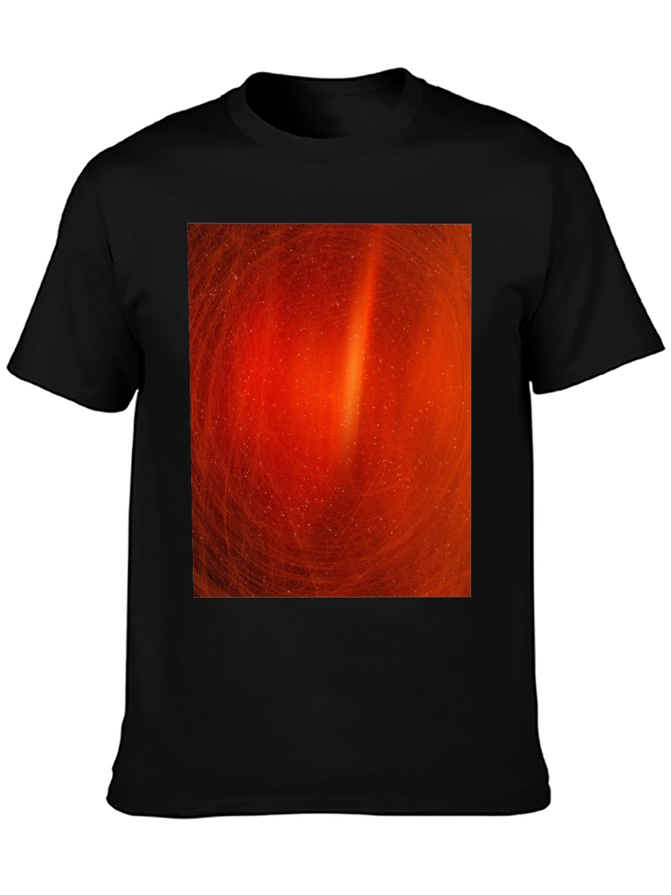 Black Fiery Swirl Black T-Shirt - Modern Art Design view 3