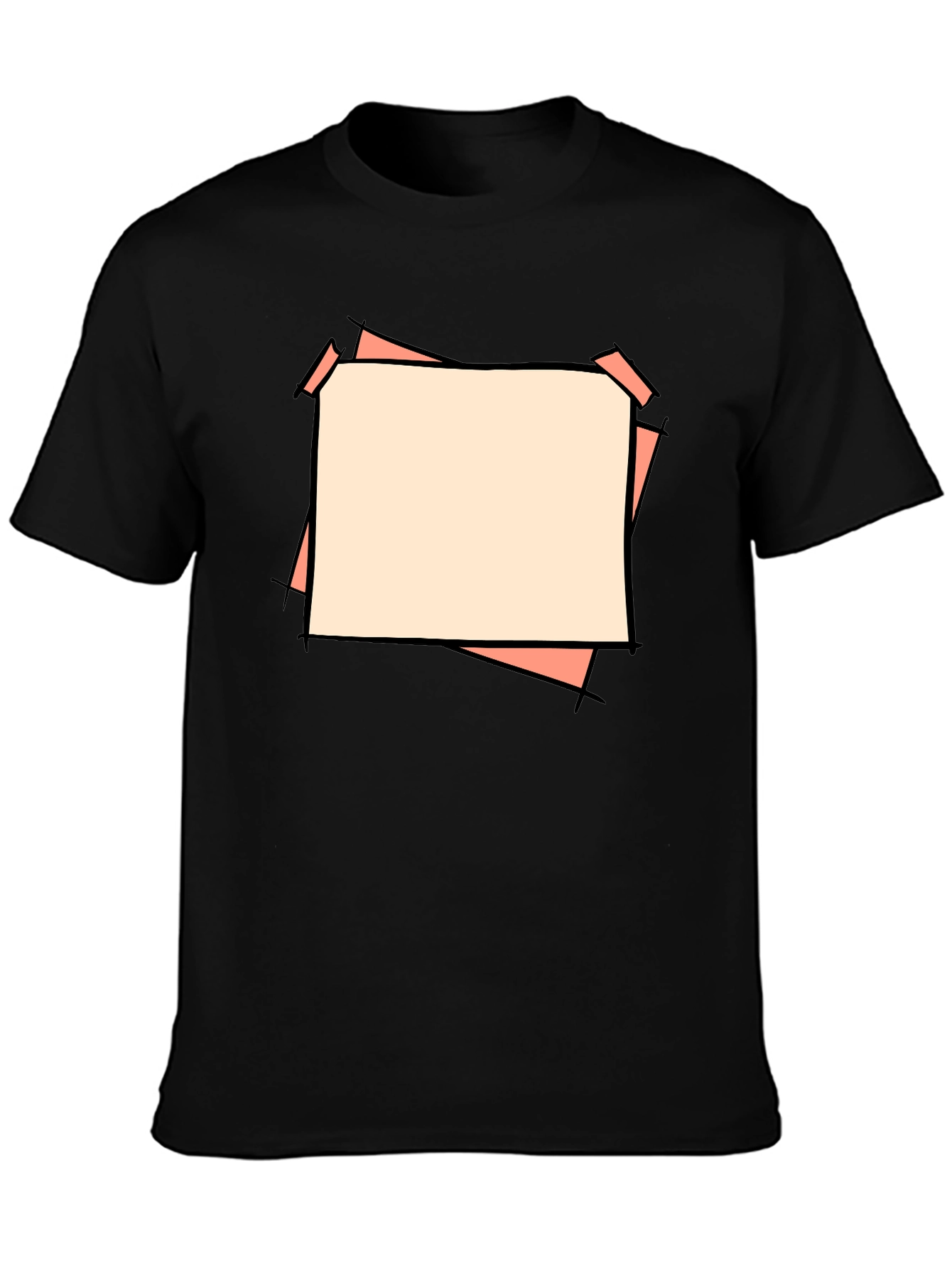 Black Abstract Graphic Black T-Shirt view 3