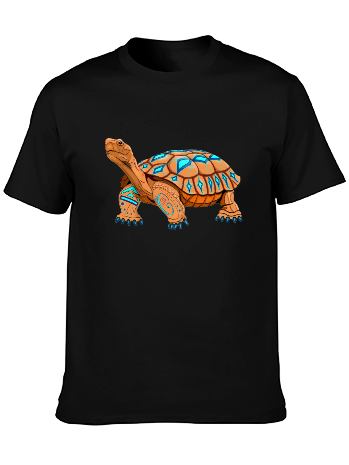 Black Turtle Graphic Black Tee - Unique Design view 3