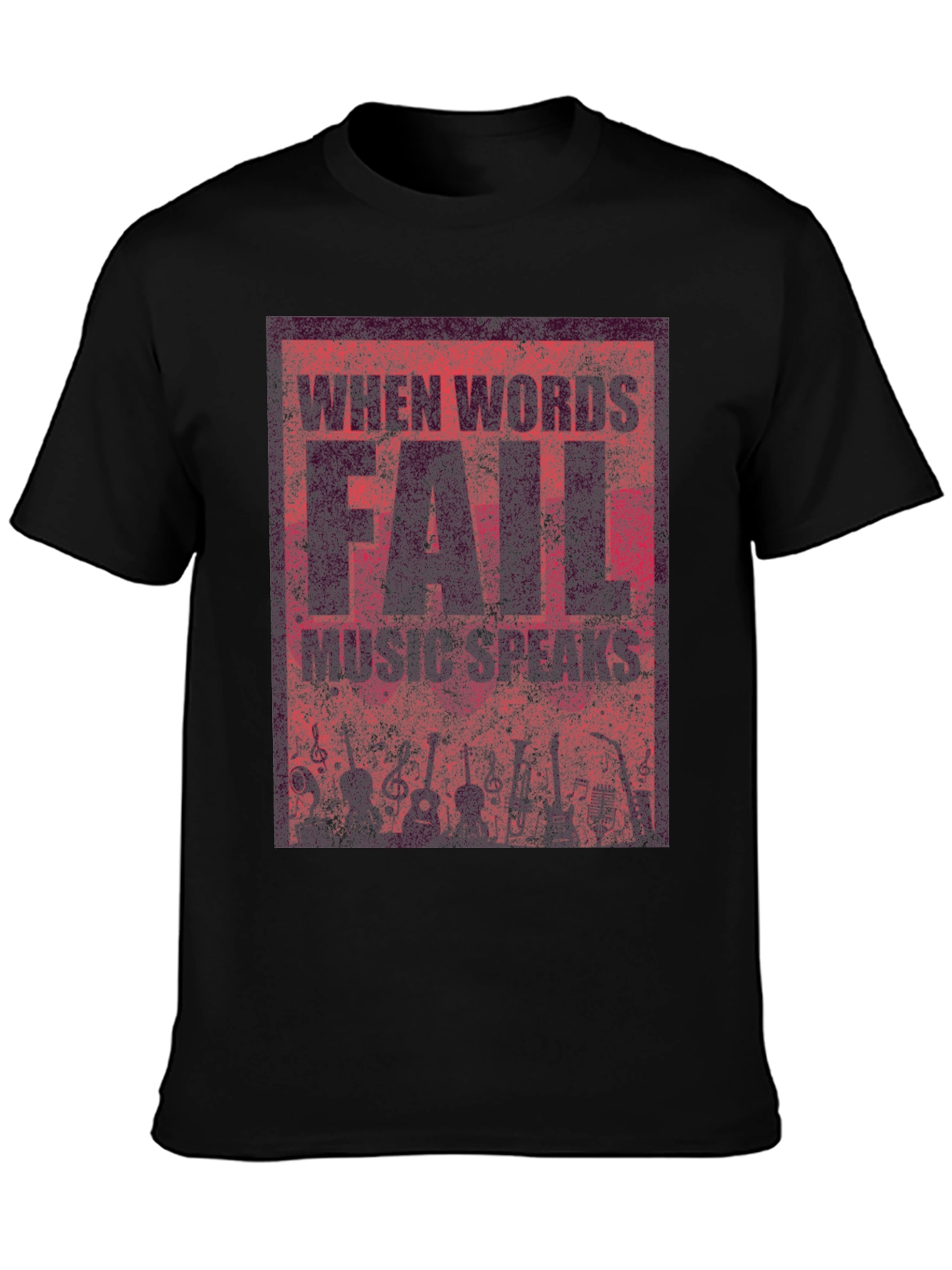 Black Music Speaks T-Shirt - When Words Fail Design view 3
