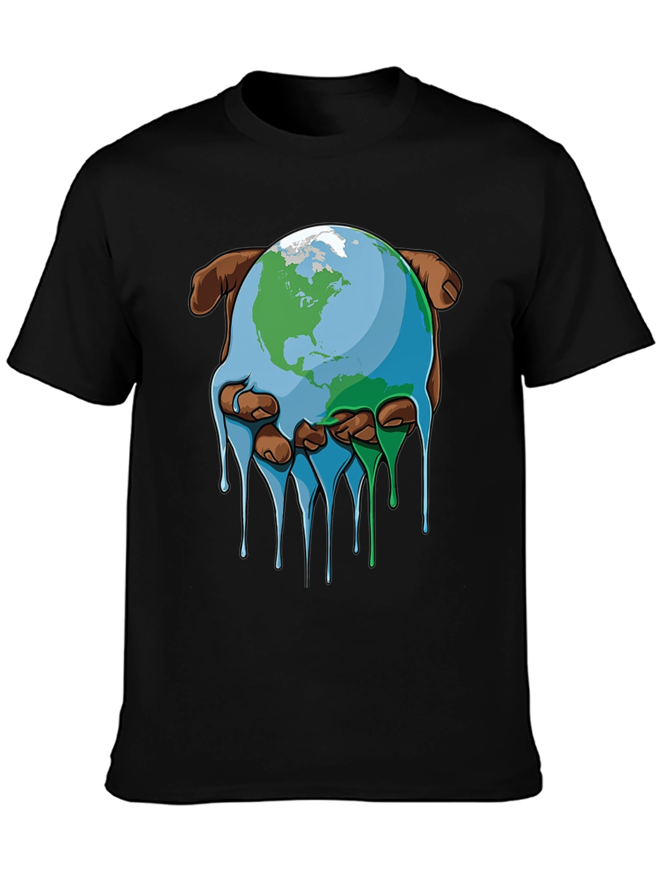 Black Melting Earth Graphic Tee - Save the Planet view 3