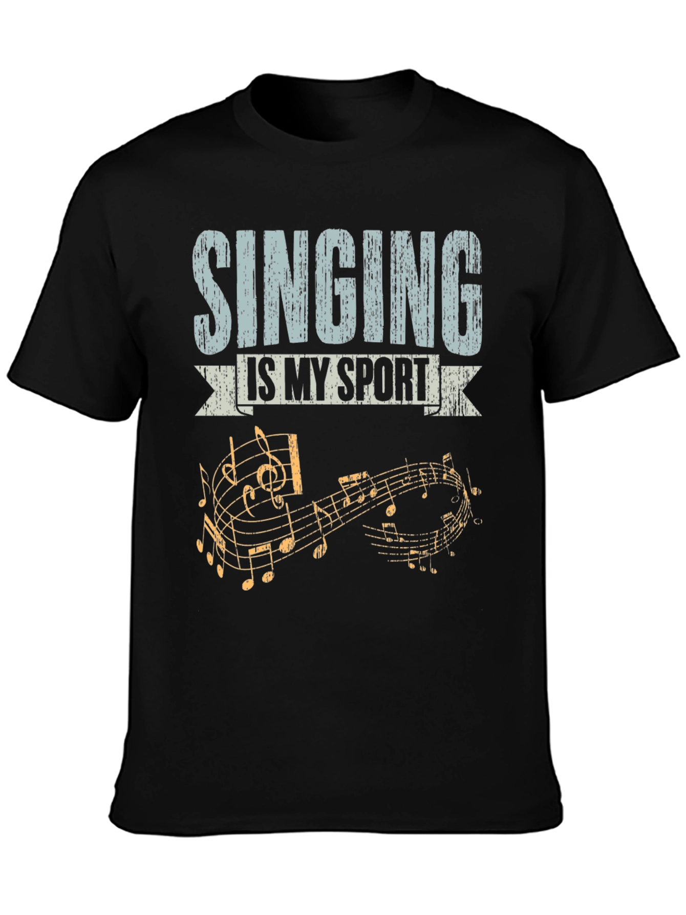 Black Singing is My Sport T-Shirt Music Notes view 3