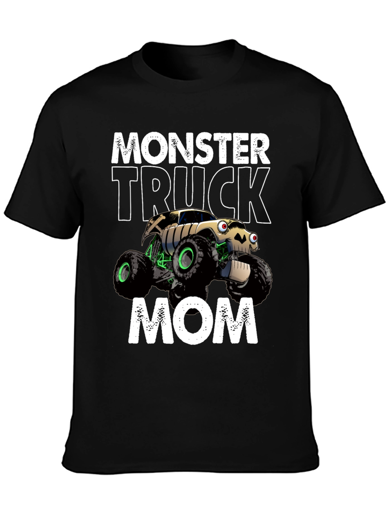 Black Monster Truck Mom T-Shirt - Black Cotton Blend view 3