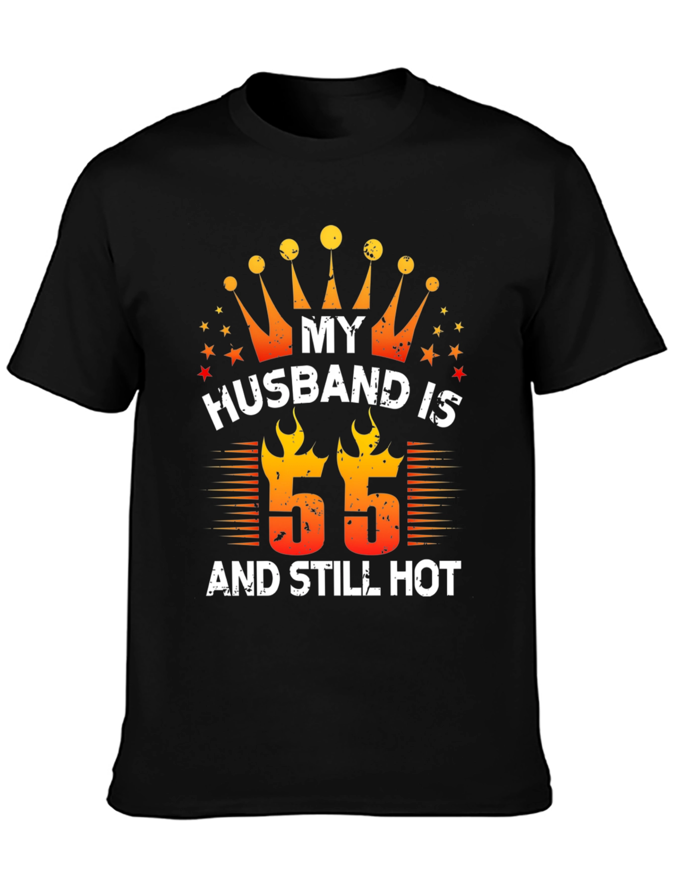 Black Husband Birthday "55" T-Shirt view 3