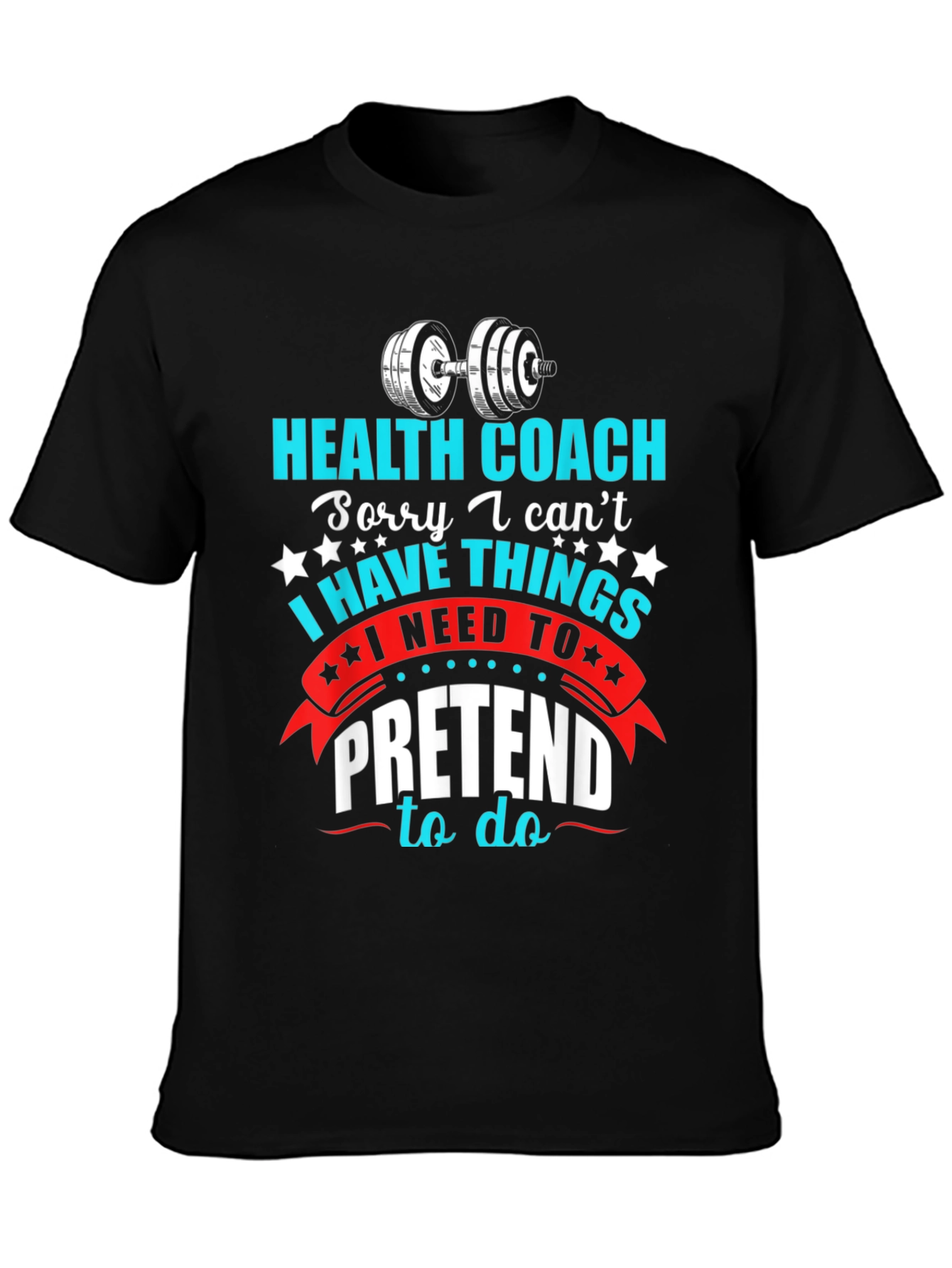 Black Health Coach T-Shirt - Funny Gym & Fitness Apparel view 3