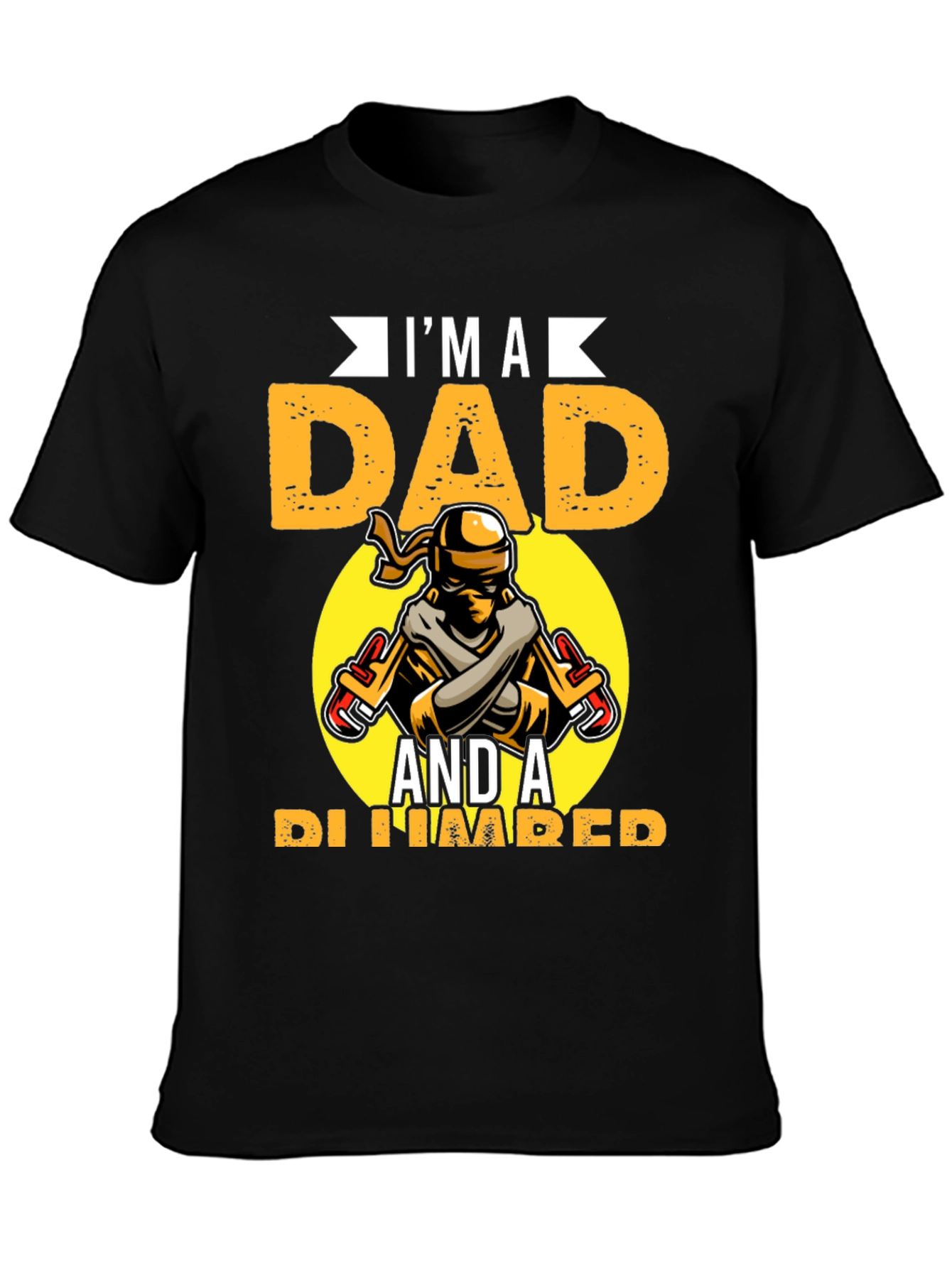 Black I'm A Dad And A Plumber Graphic Tee view 3