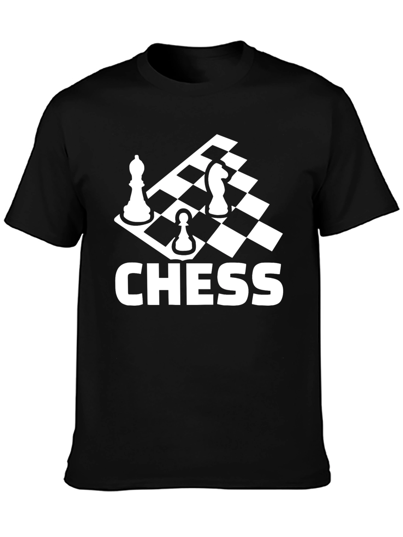 Black Chess Graphic T-Shirt - Black Cotton Tee view 3