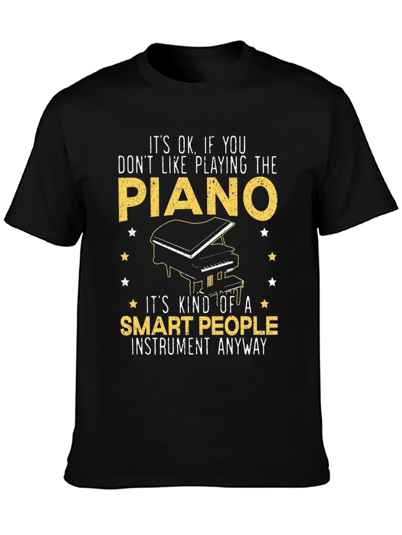 Black Piano Lover Tee - Smart People Instrument view 3