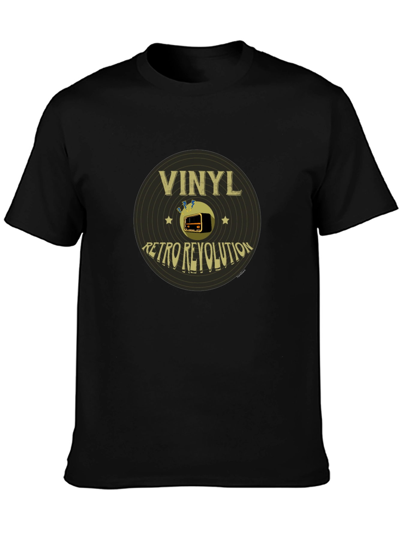 Retro Vinyl Revolution Black T-Shirt - 3