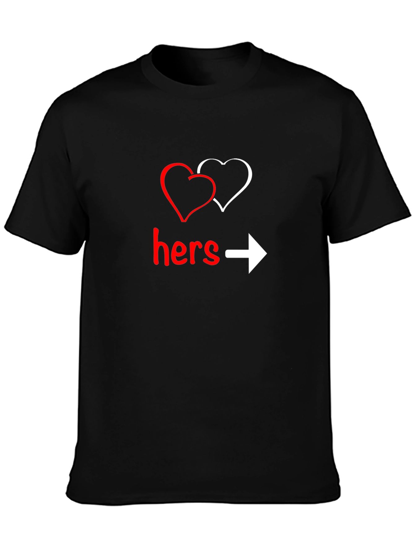Black Hers Graphic T-Shirt - Valentine's Day Gift view 3