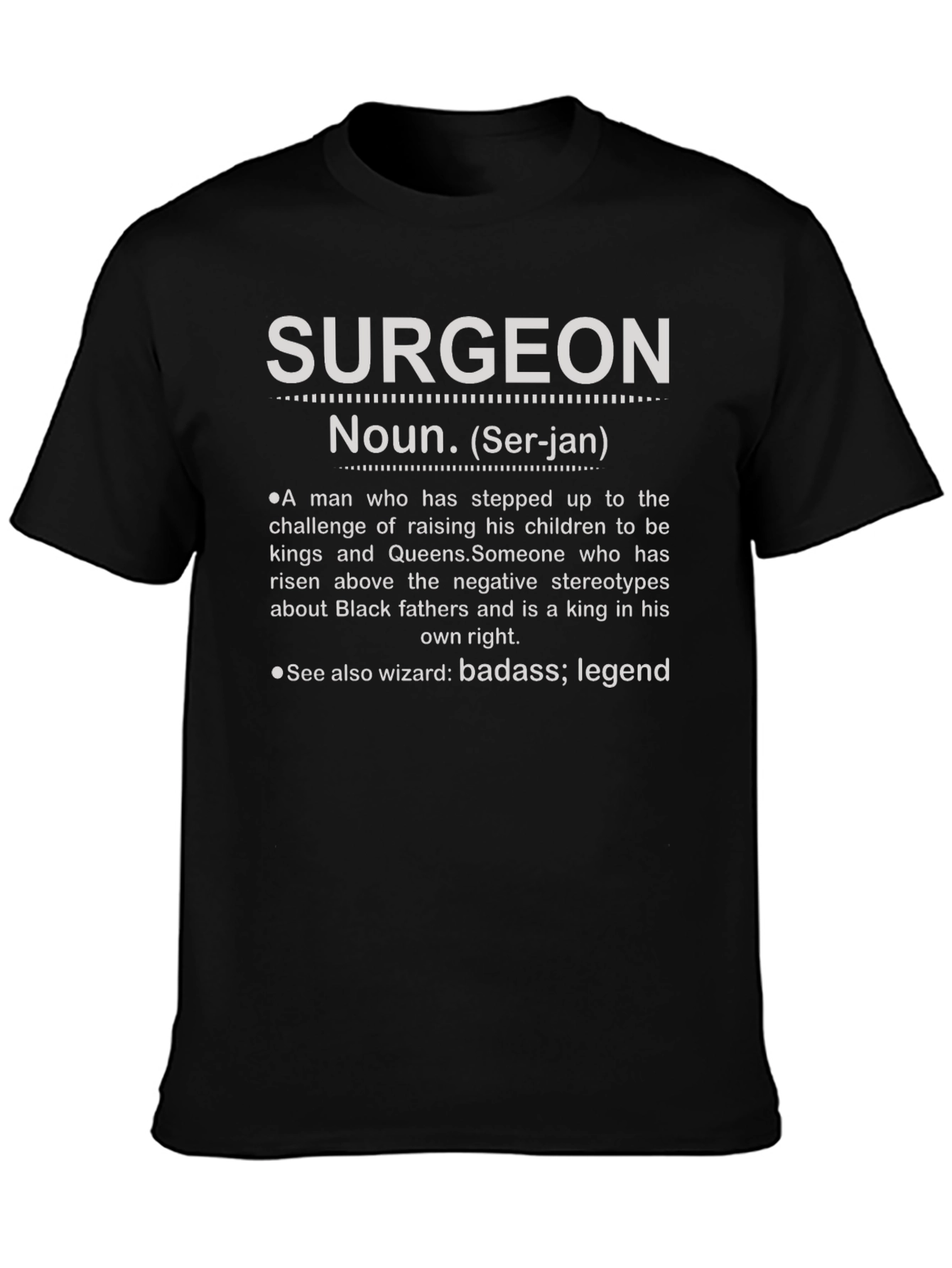 Black Surgeon Definition T-Shirt view 3