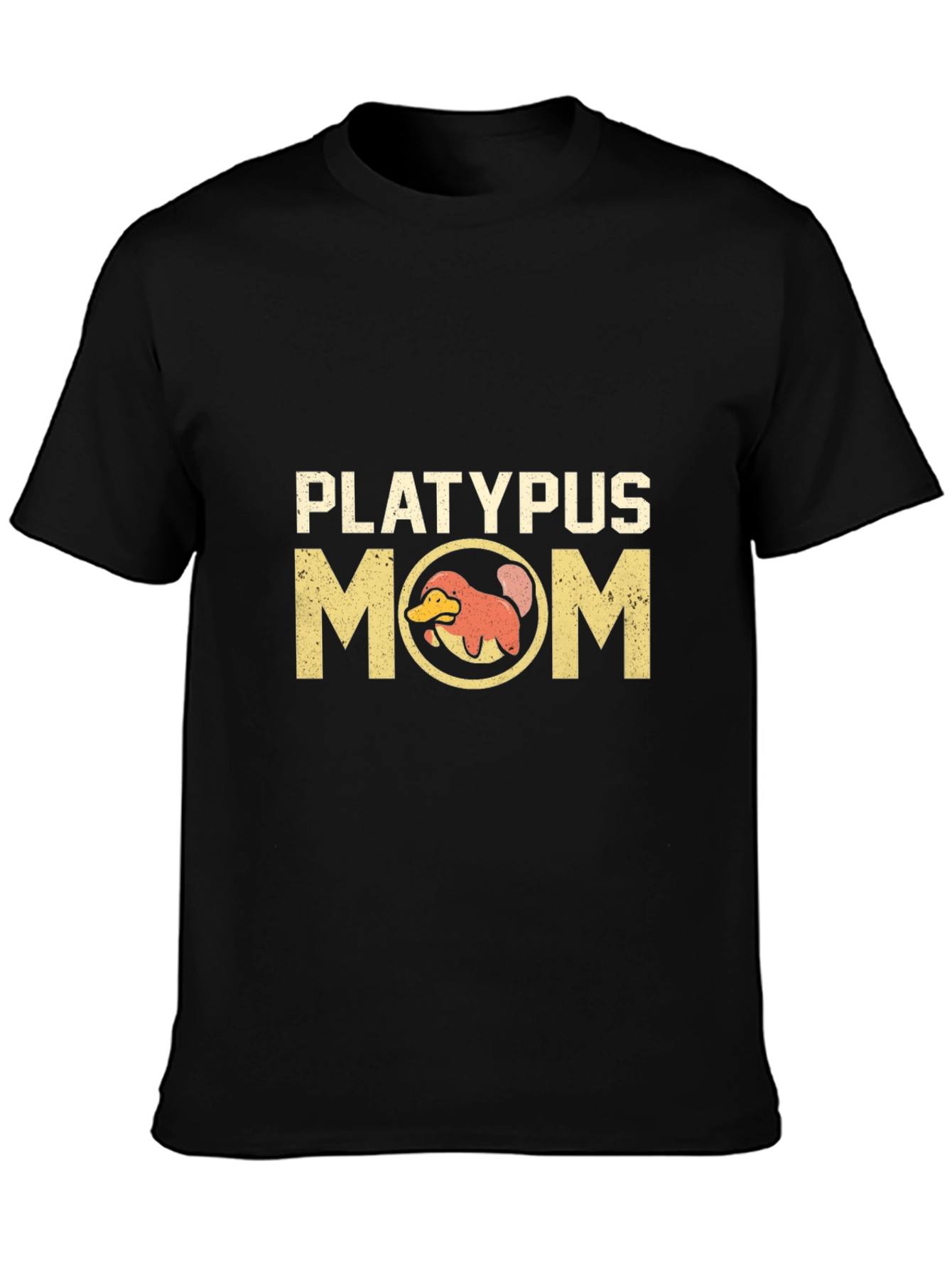 Black Platypus Mom Black T-Shirt Novelty Design view 3