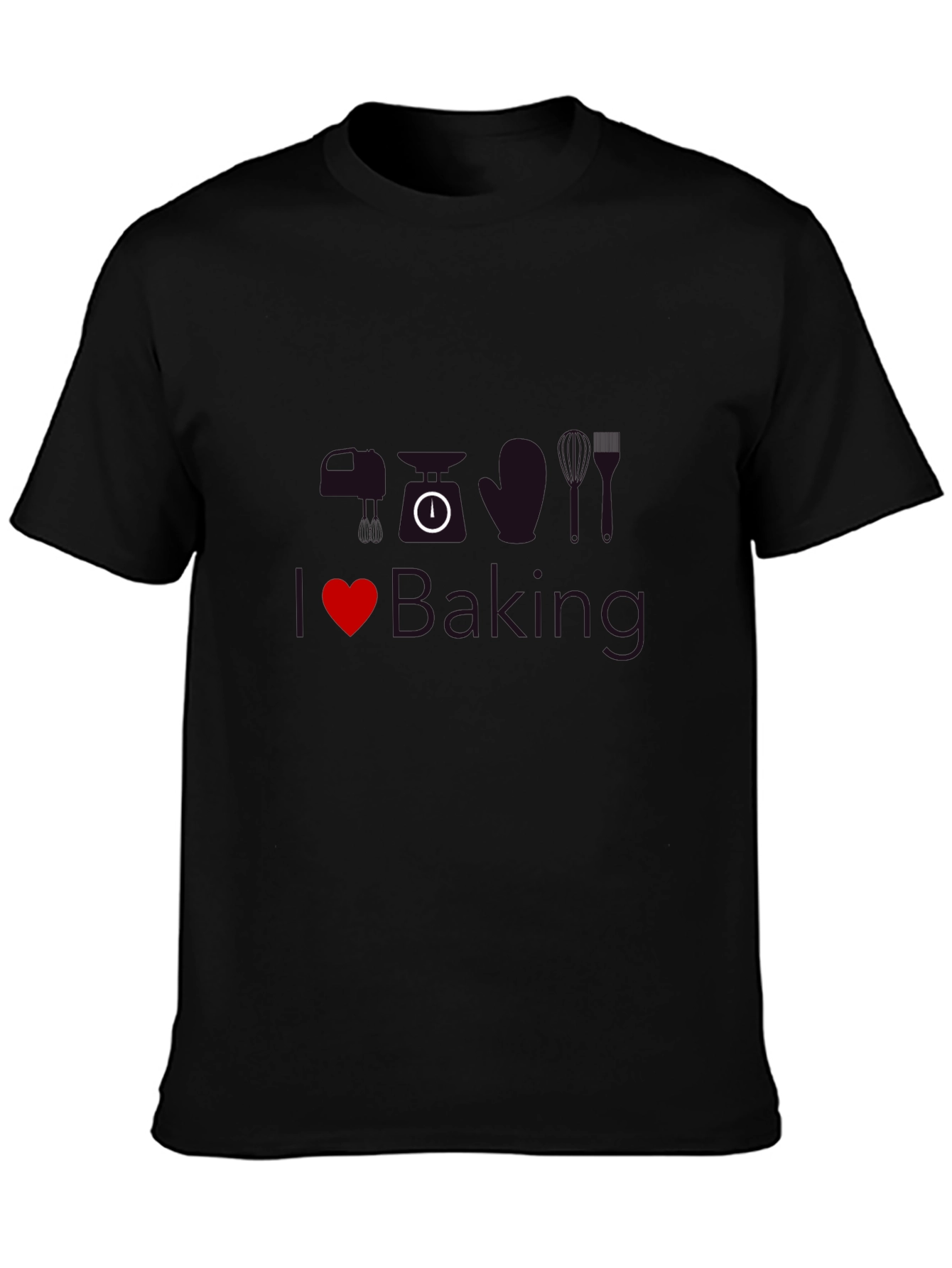 Black I Love Baking T-Shirt view 3