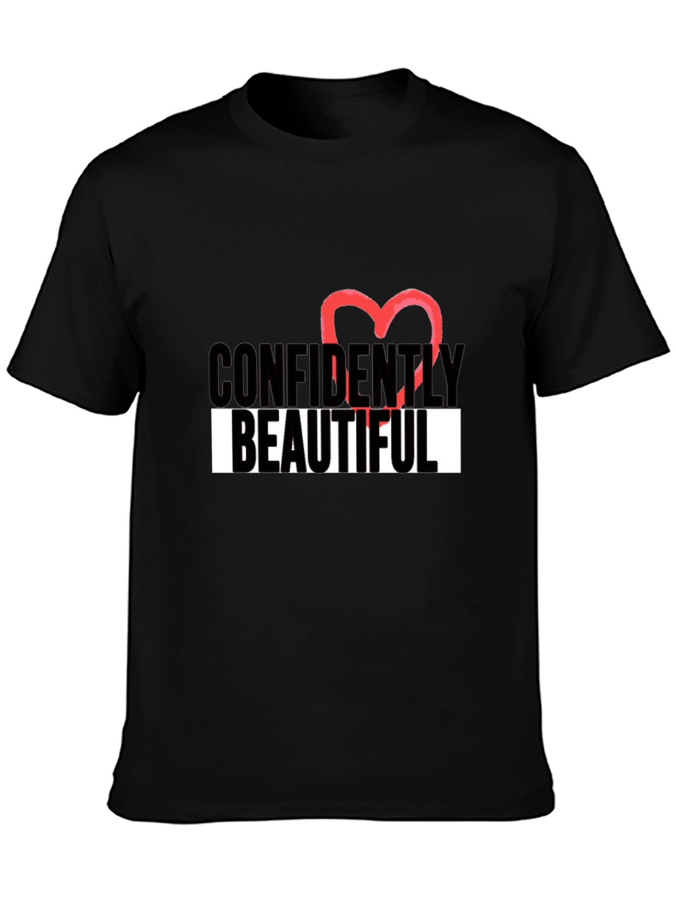 Black Confidently Beautiful Graphic T-Shirt view 3