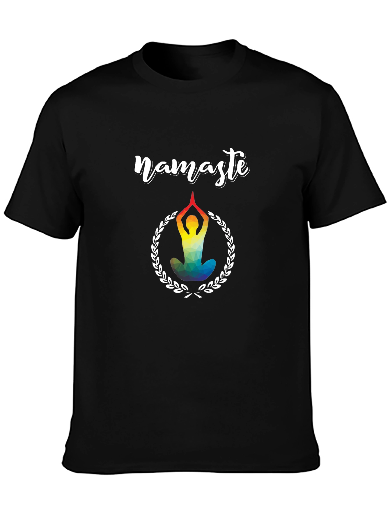 Black Namaste Yoga T-Shirt - Stylish Meditative Design view 3