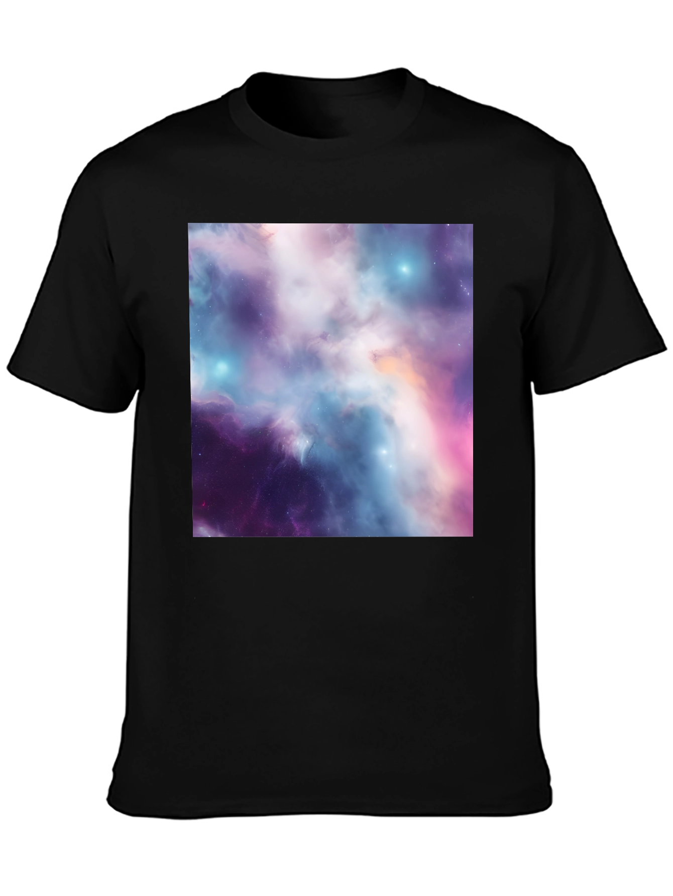 Black Nebula Print Black T-Shirt view 3
