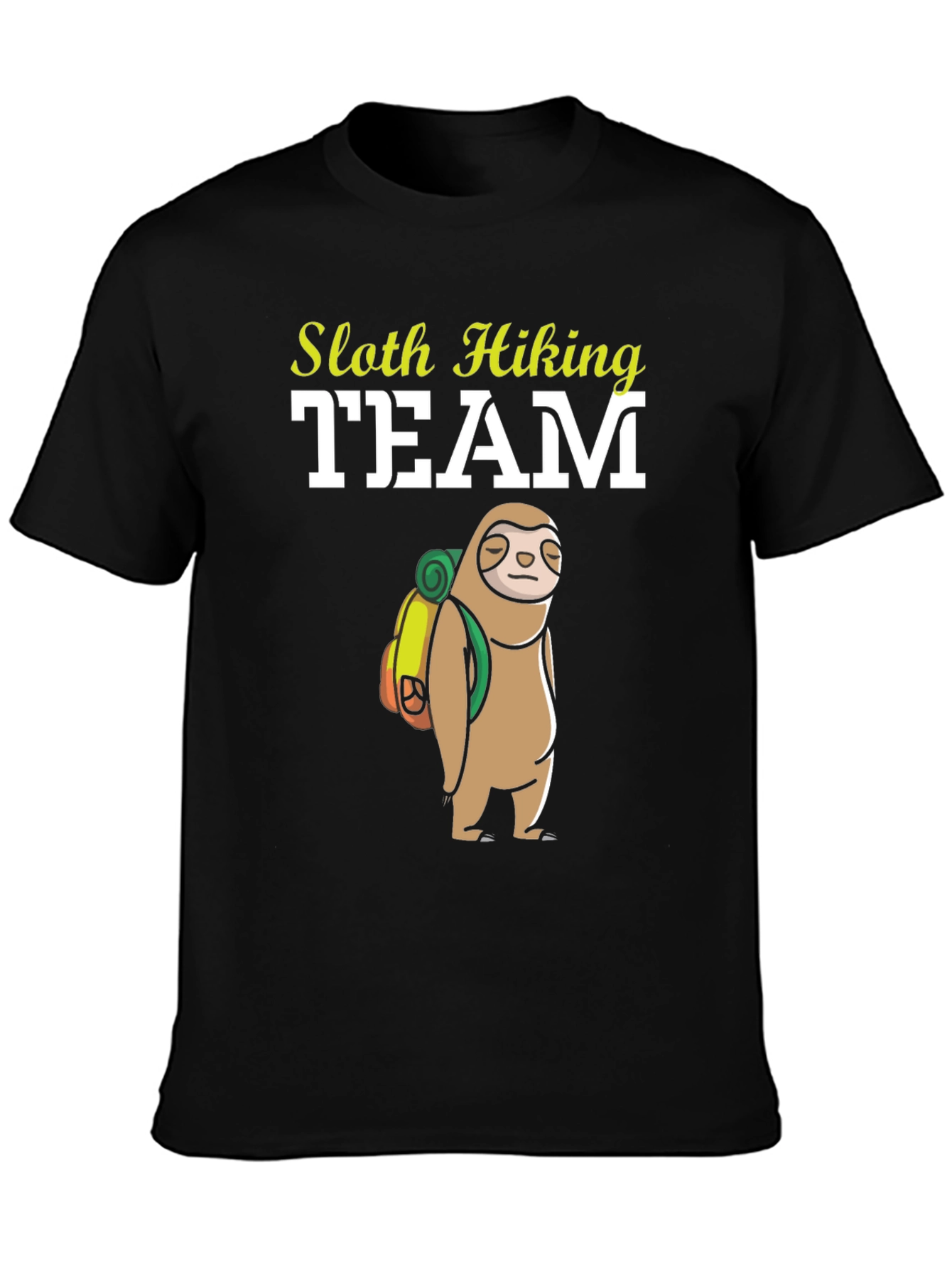 Black Sloth Hiking Team T-Shirt - Funny Adventure Tee view 3