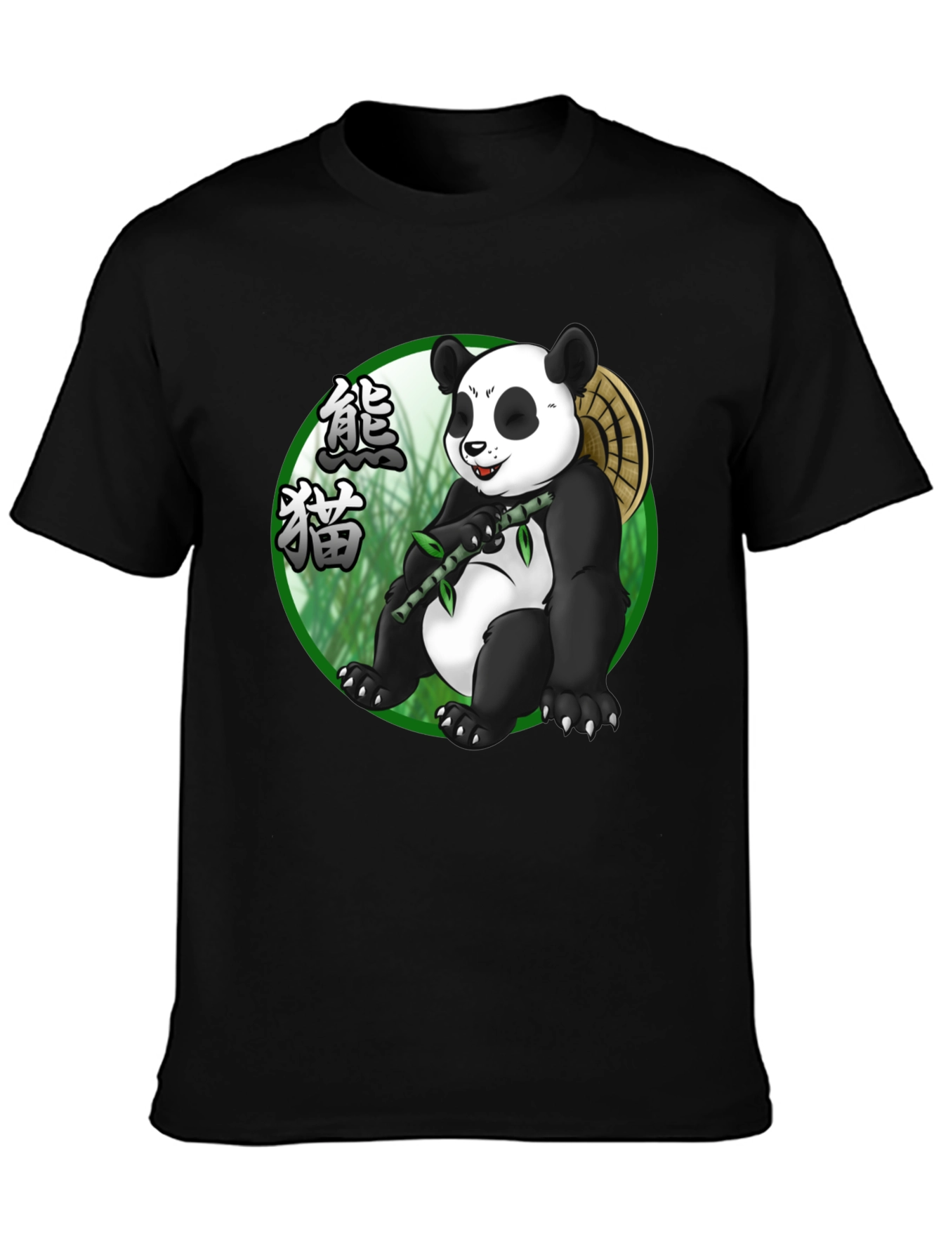 Black Panda Graphic Black T-Shirt - Unique Panda Bear Design view 3