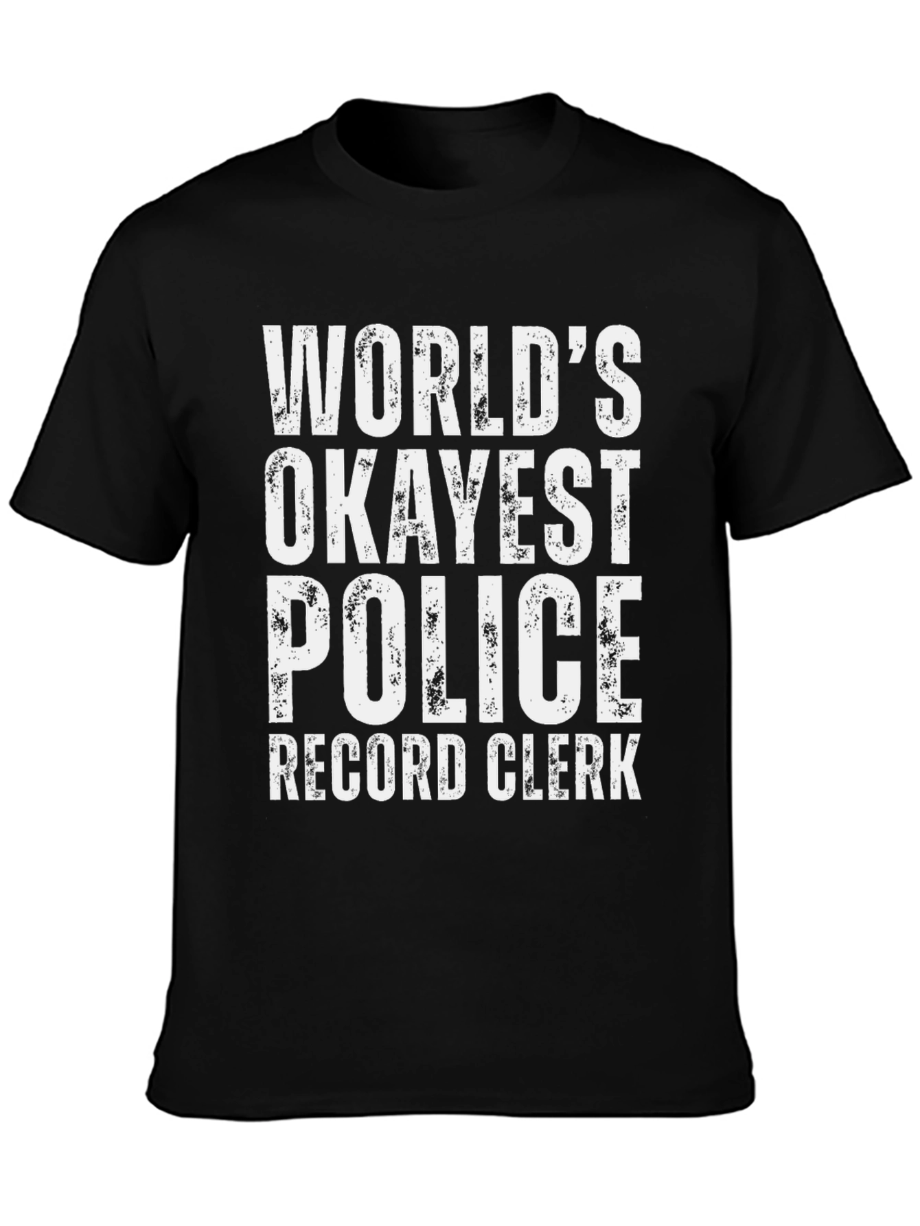 Black Okayest Police Record Clerk Graphic Tee view 3