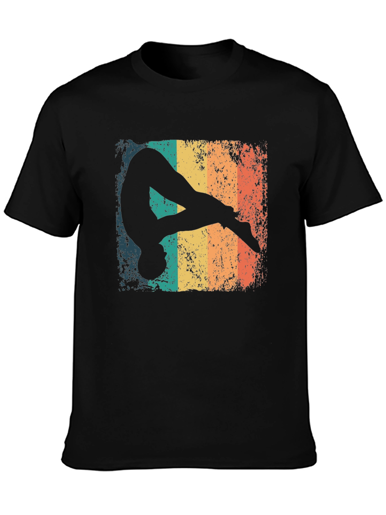 Black Retro Gymnast Graphic T-Shirt view 3