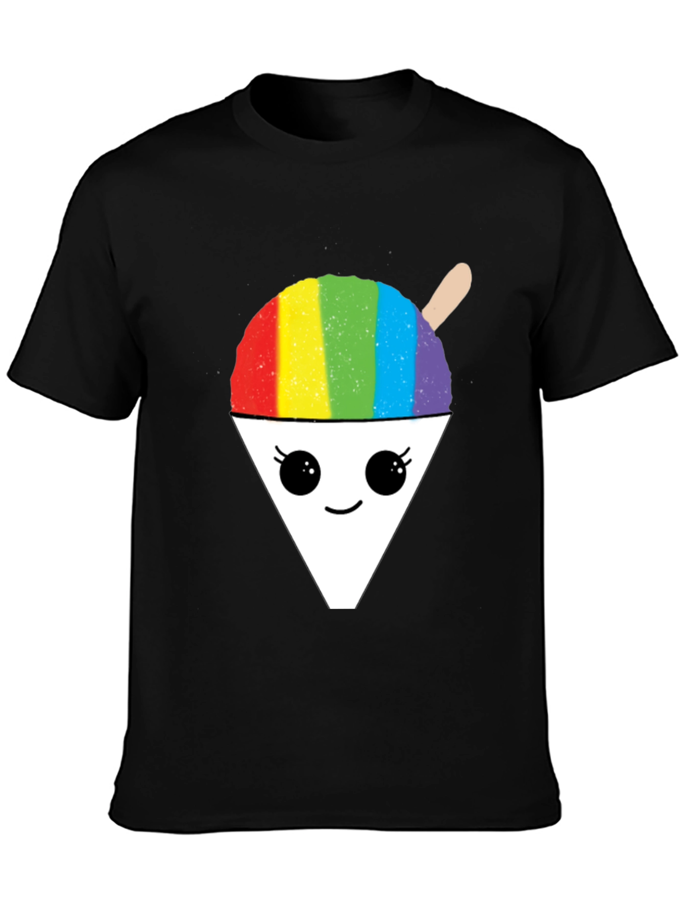 Black Rainbow Shaved Ice Graphic Tee - Cute Foodie Shirt view 3